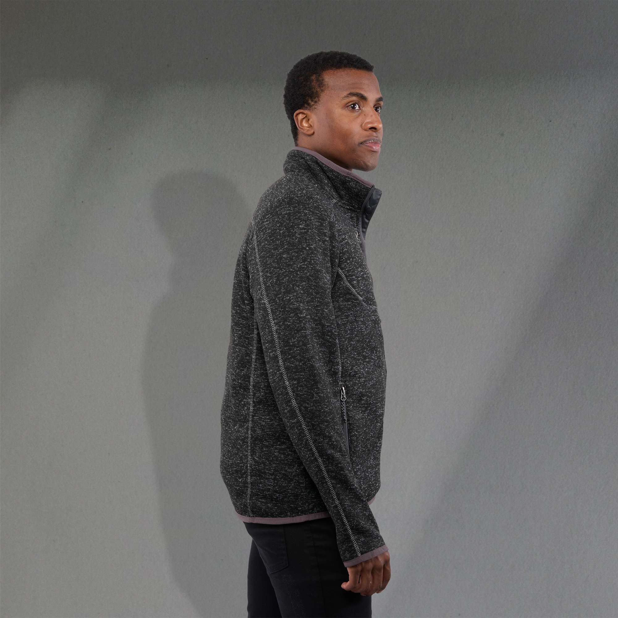 Picture of Men's TREMBLANT Sweater Knit Full Zip Jacket with Thumb Holes