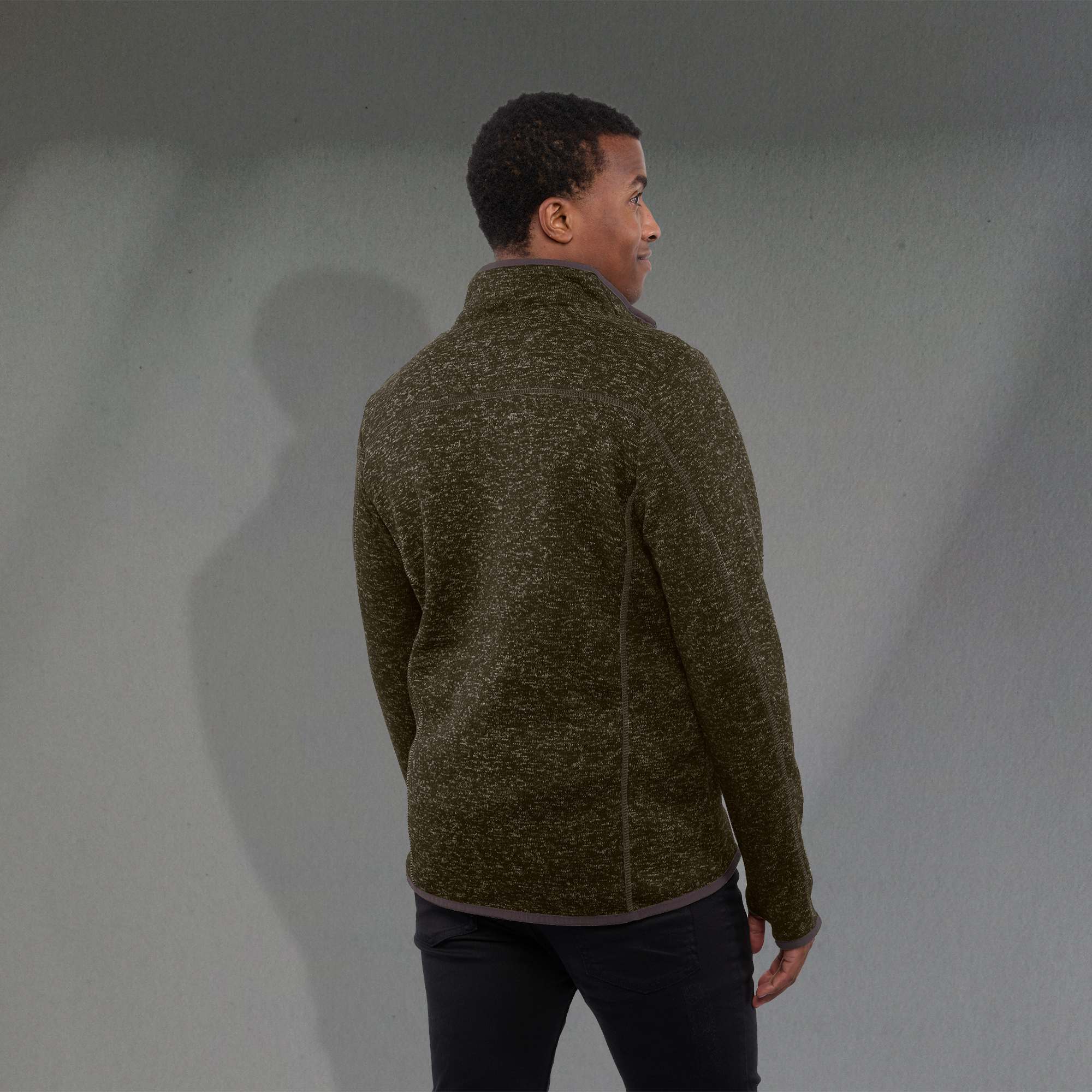 Picture of Men's TREMBLANT Sweater Knit Full Zip Jacket with Thumb Holes
