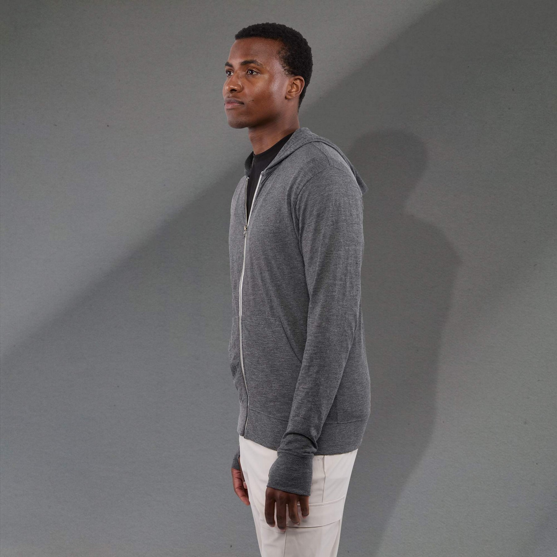 Picture of Men's GARNER Lightweight Knit Full Zip Hoodie with Thumb Holes