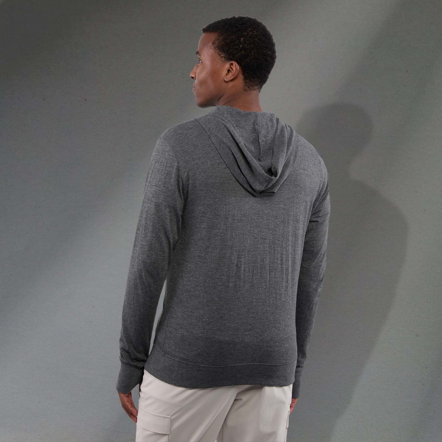 Picture of Men's GARNER Lightweight Knit Full Zip Hoodie with Thumb Holes