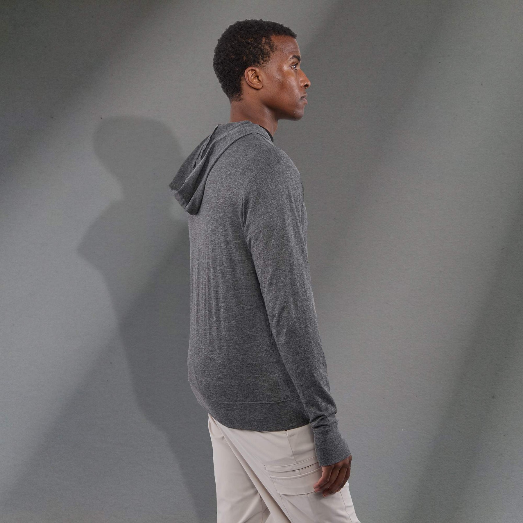 Picture of Men's GARNER Lightweight Knit Full Zip Hoodie with Thumb Holes