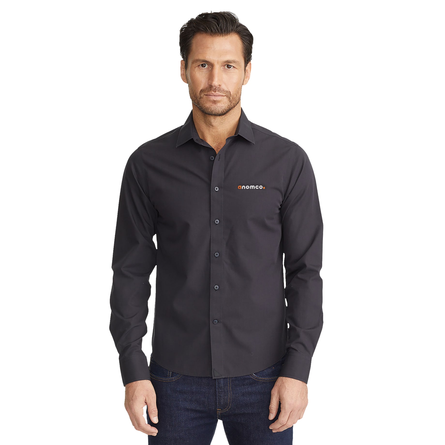 Picture of Men's UNTUCKit Black Stone Wrinkle-Free Long Sleeve Button Up Shirt