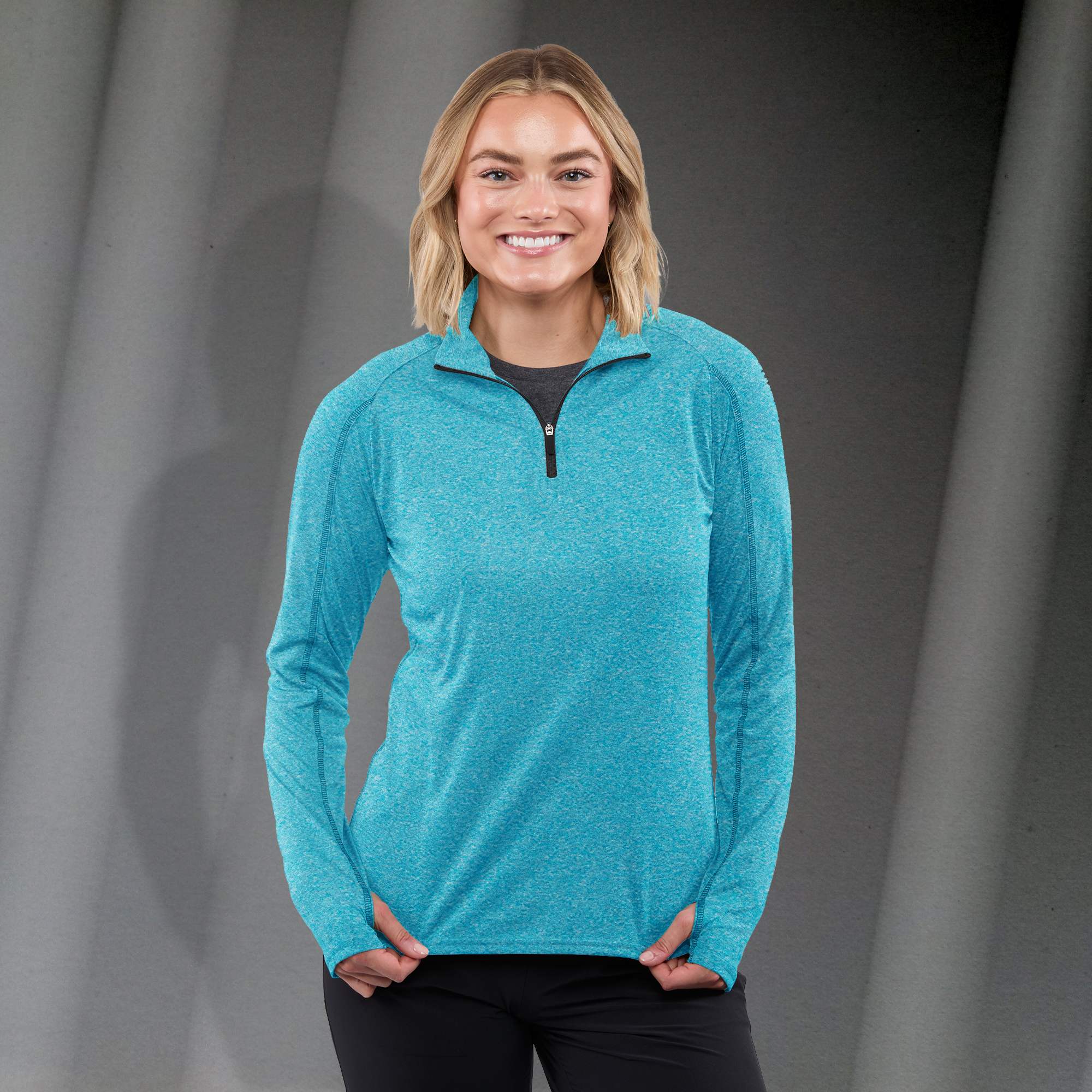 Picture of Women's TAZA Performance Knit Quarter Zip with Thumb Holes