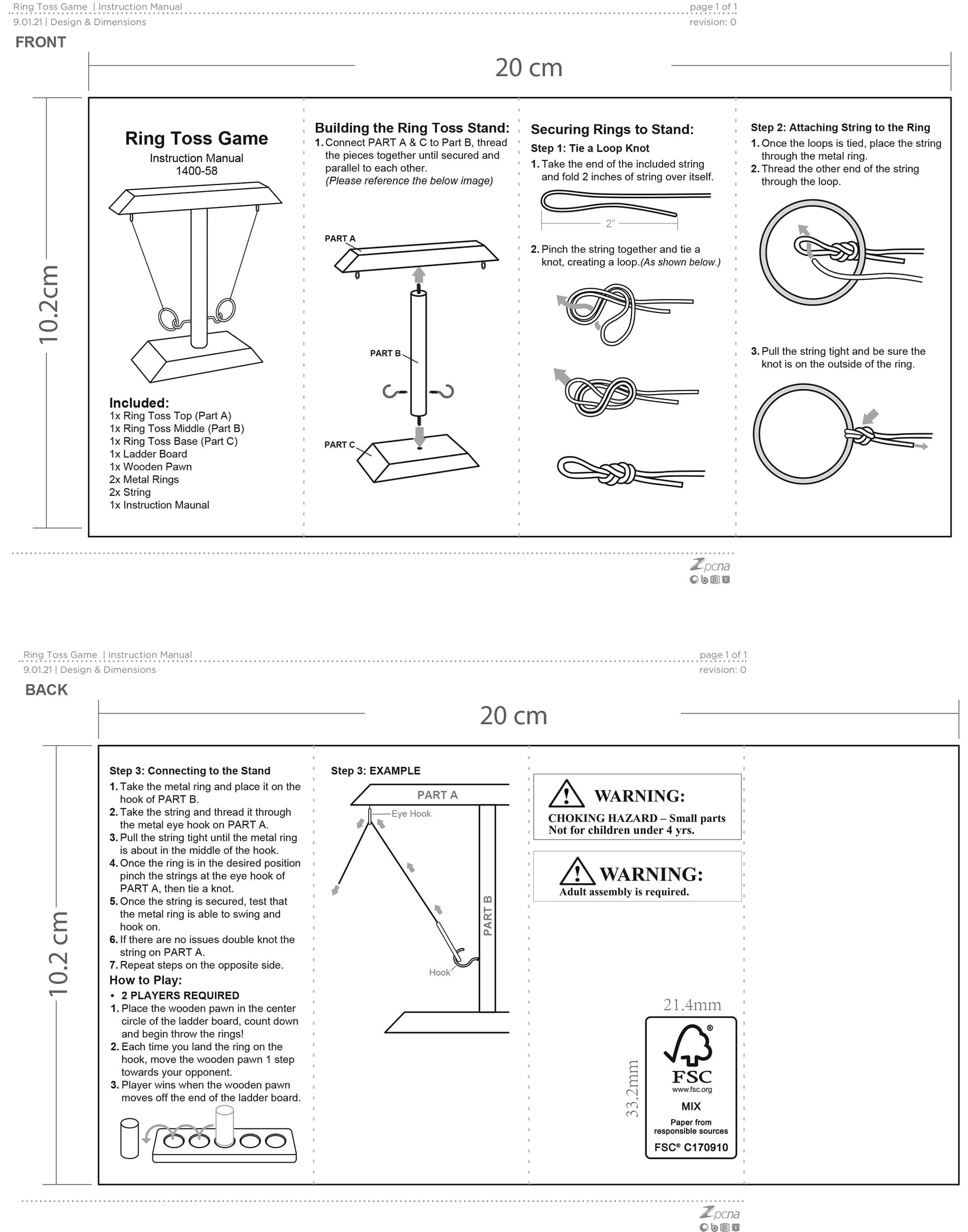 Picture of Wooden Ring Toss Game