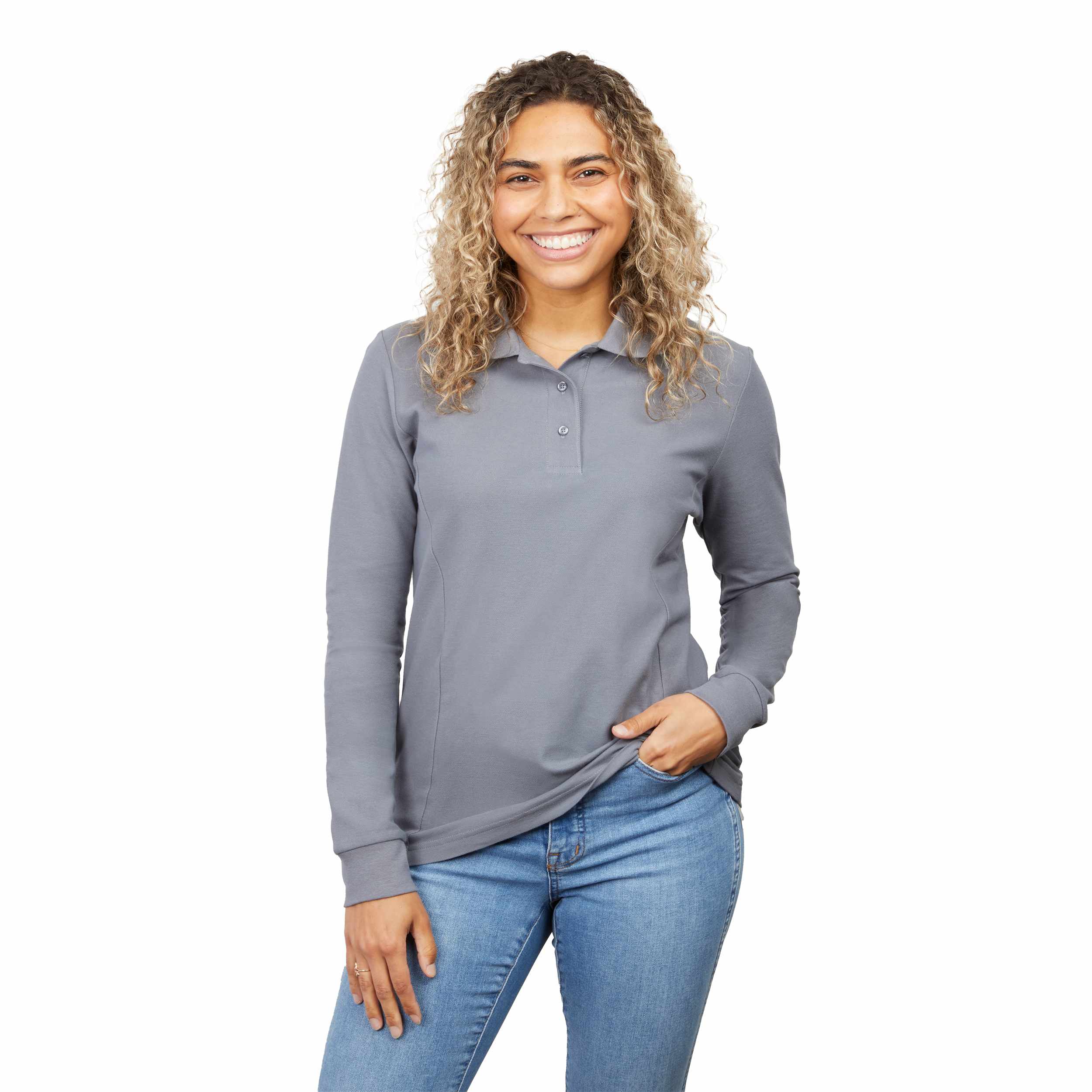 Picture of Women's PALO Long Sleeve 100% Cotton Pique Polo