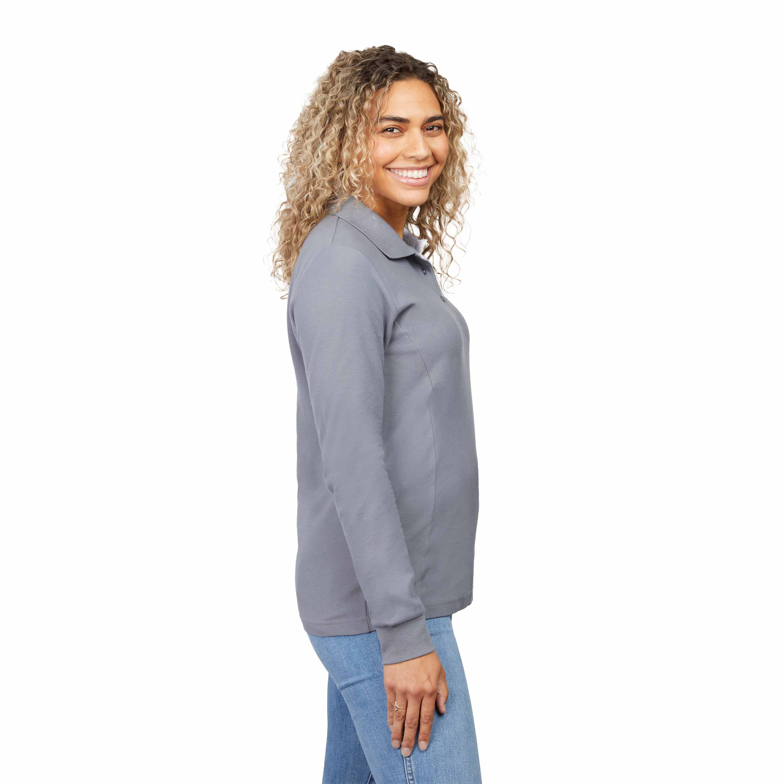 Picture of Women's PALO Long Sleeve 100% Cotton Pique Polo