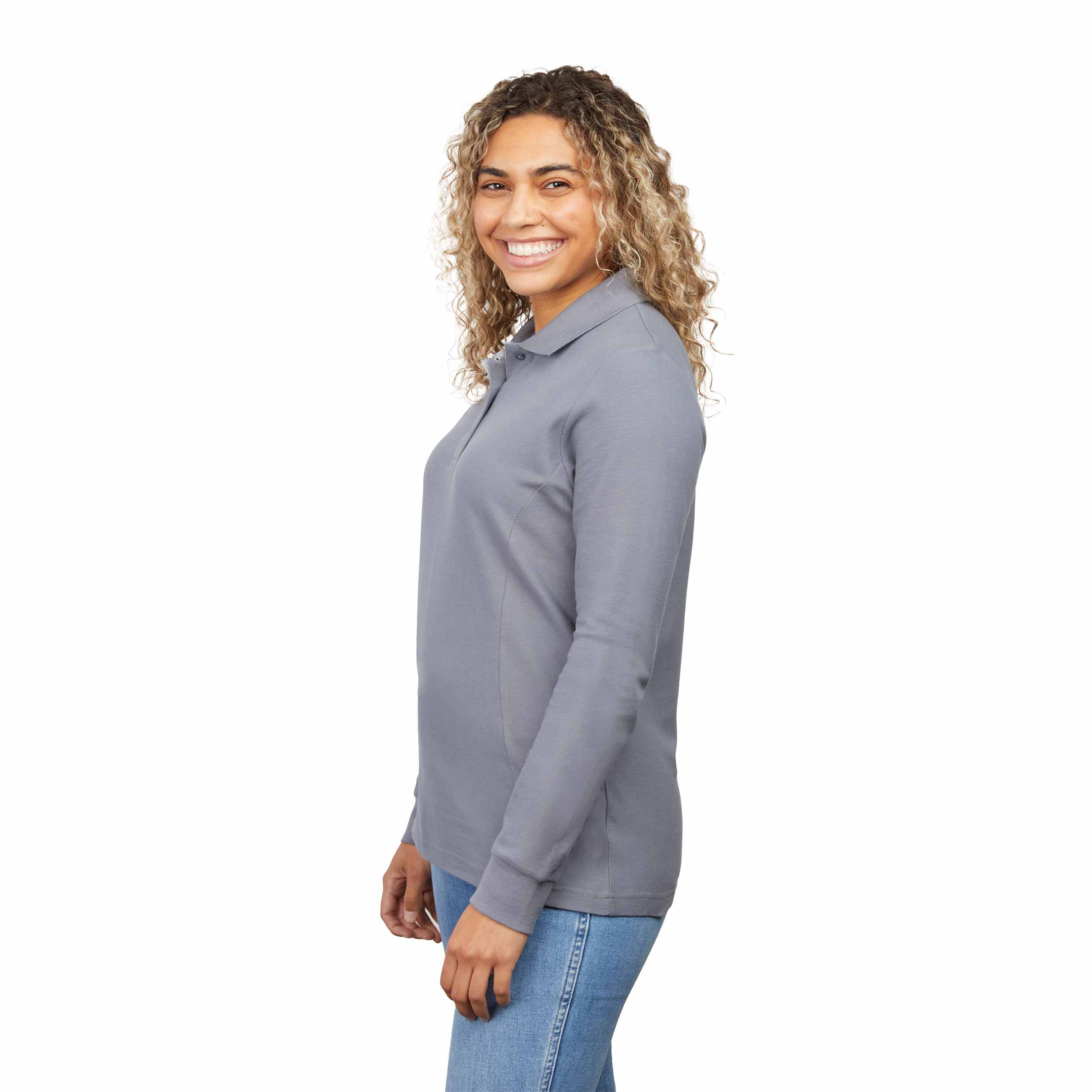 Picture of Women's PALO Long Sleeve 100% Cotton Pique Polo