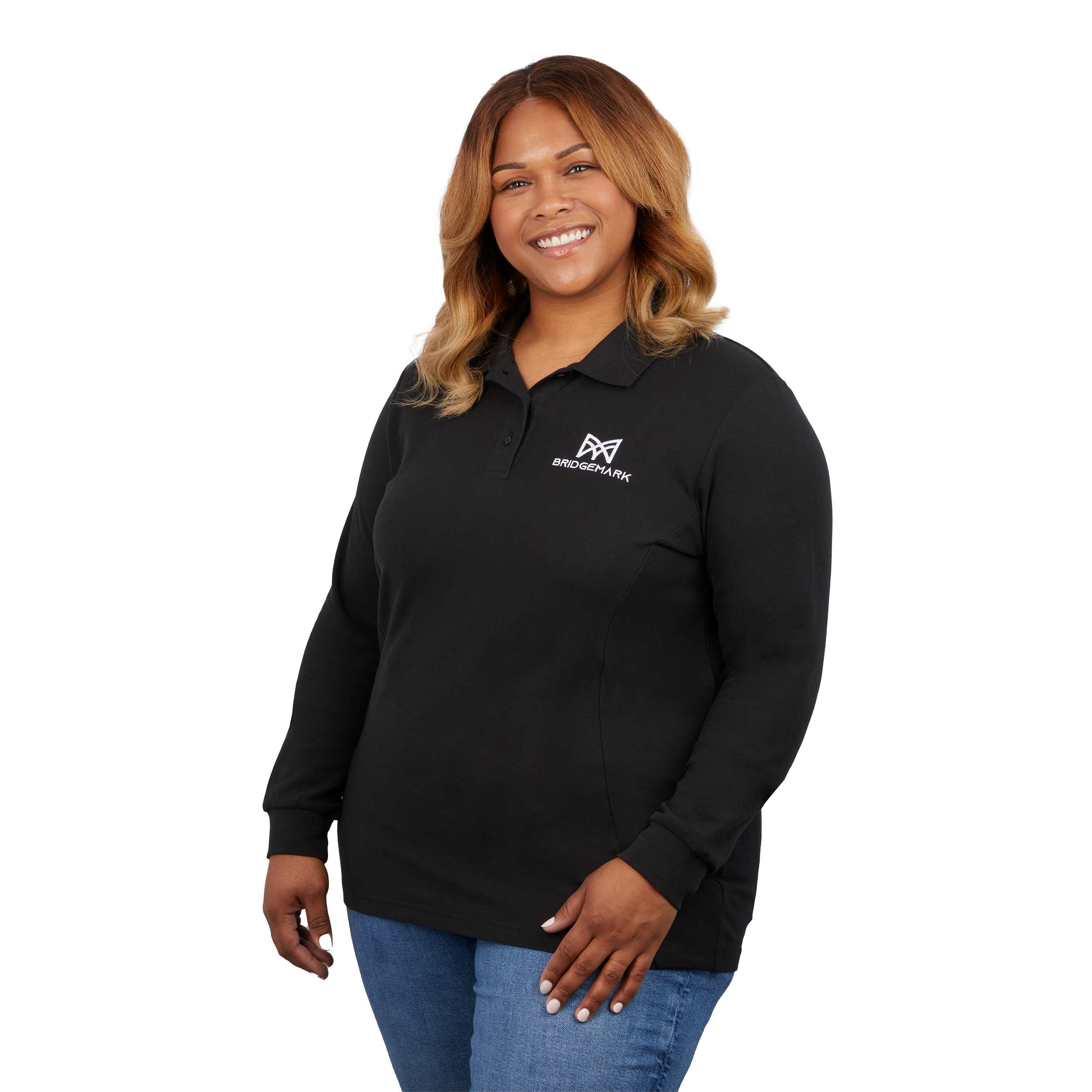 Picture of Women's PALO Long Sleeve 100% Cotton Pique Polo