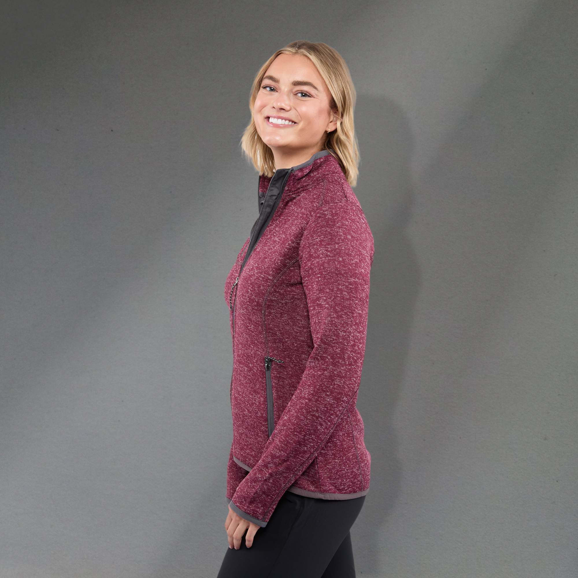 Picture of Women's TREMBLANT Sweater Knit Full Zip Jacket with Thumb Holes