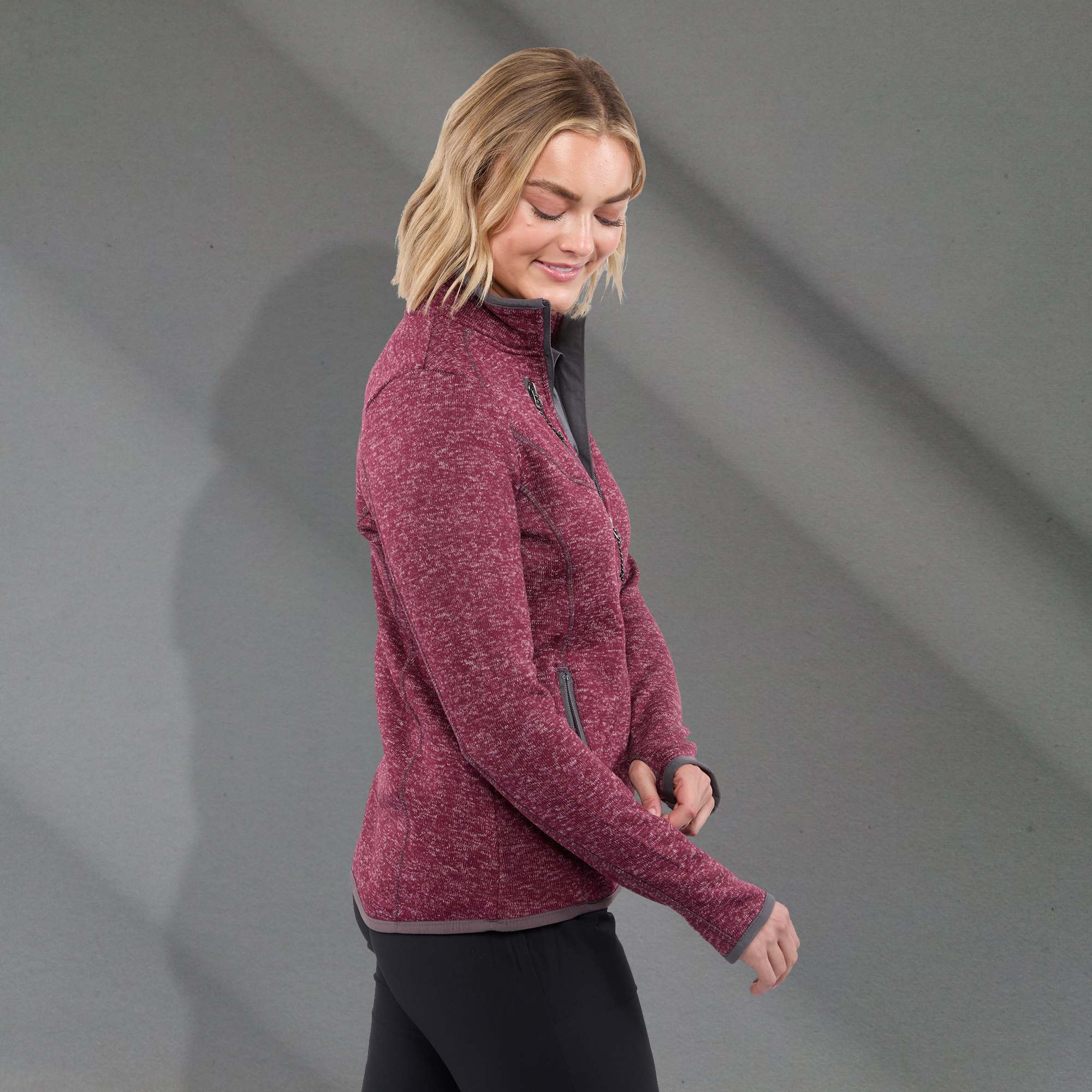 Picture of Women's TREMBLANT Sweater Knit Full Zip Jacket with Thumb Holes