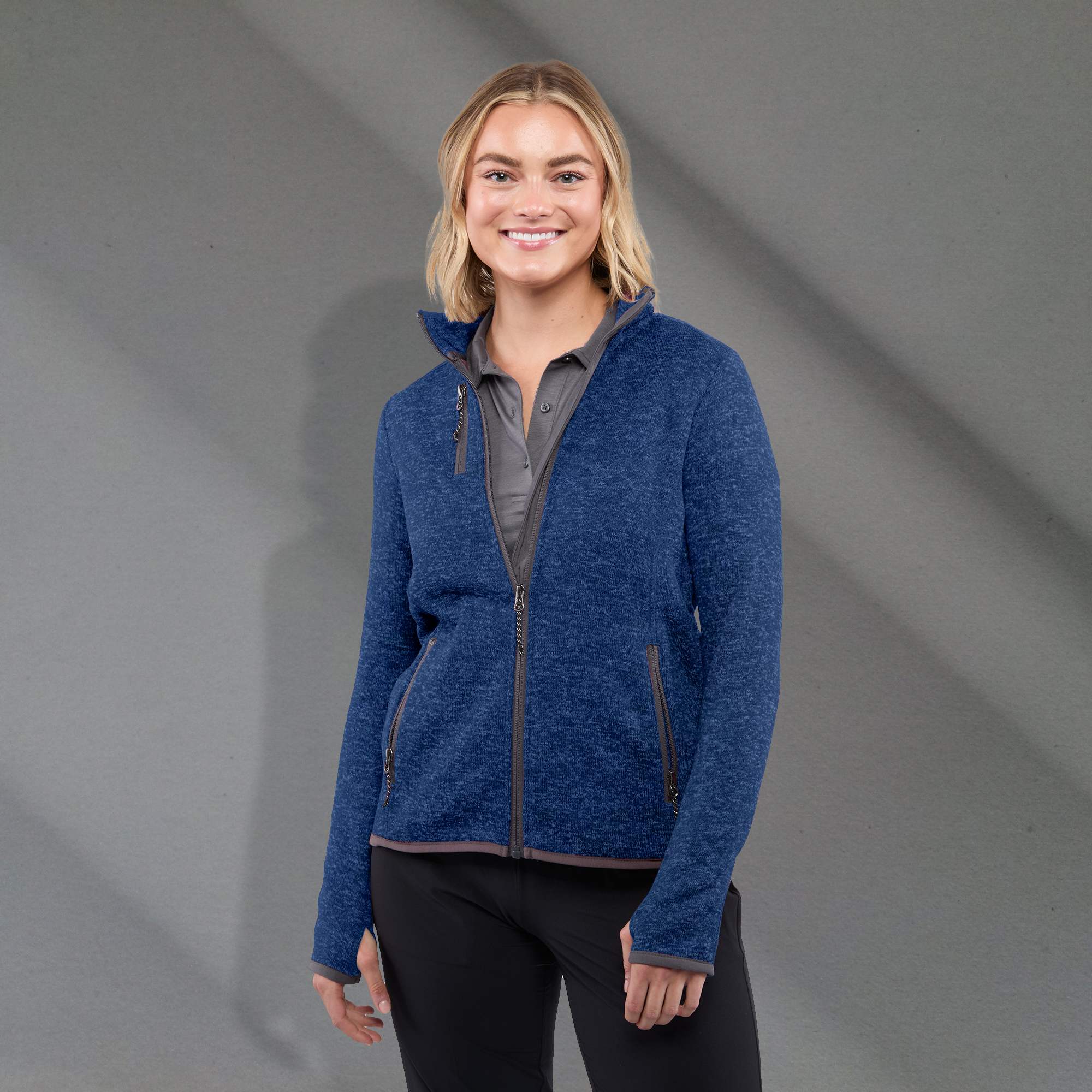 Picture of Women's TREMBLANT Sweater Knit Full Zip Jacket with Thumb Holes
