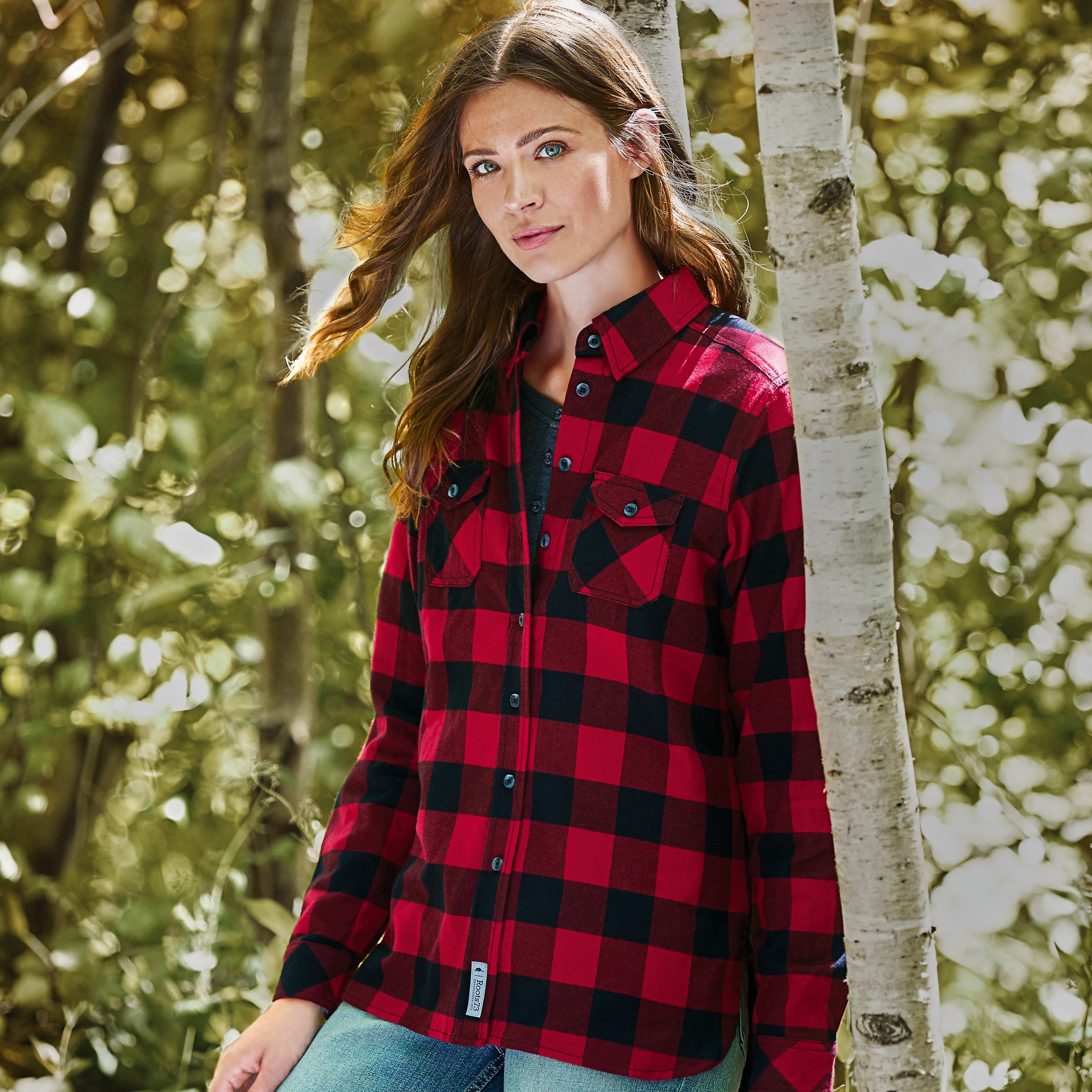 Picture of Women's SPRUCELAKE Roots73 Long Sleeve Button Up Flannel Shirt
