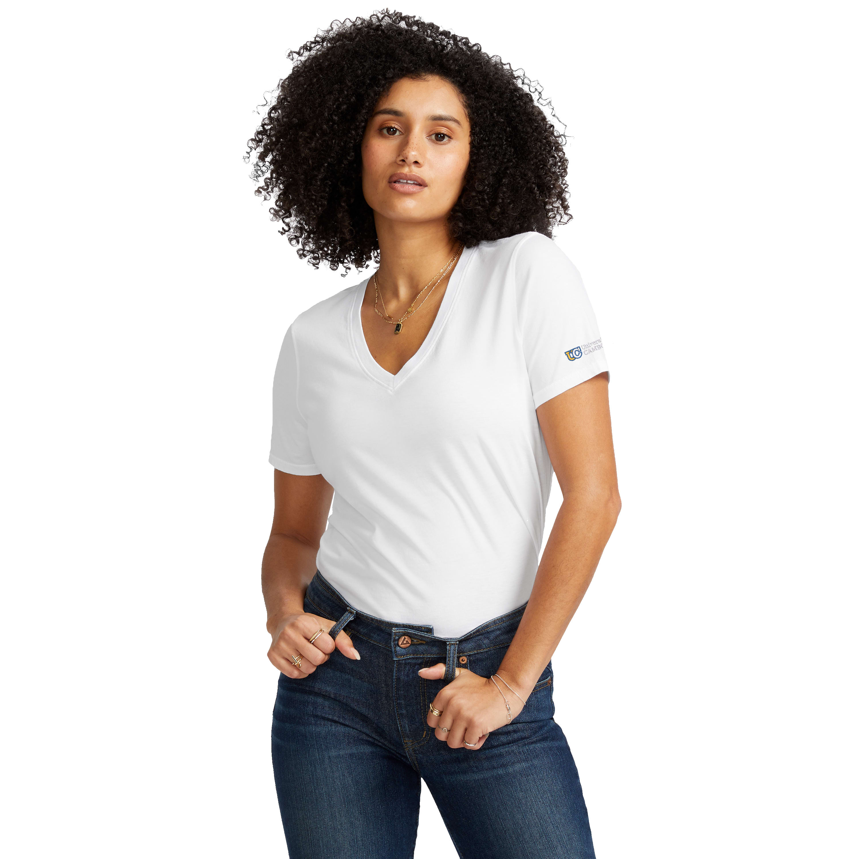 Picture of Women's American Giant Classic Cotton V-Neck T-Shirt