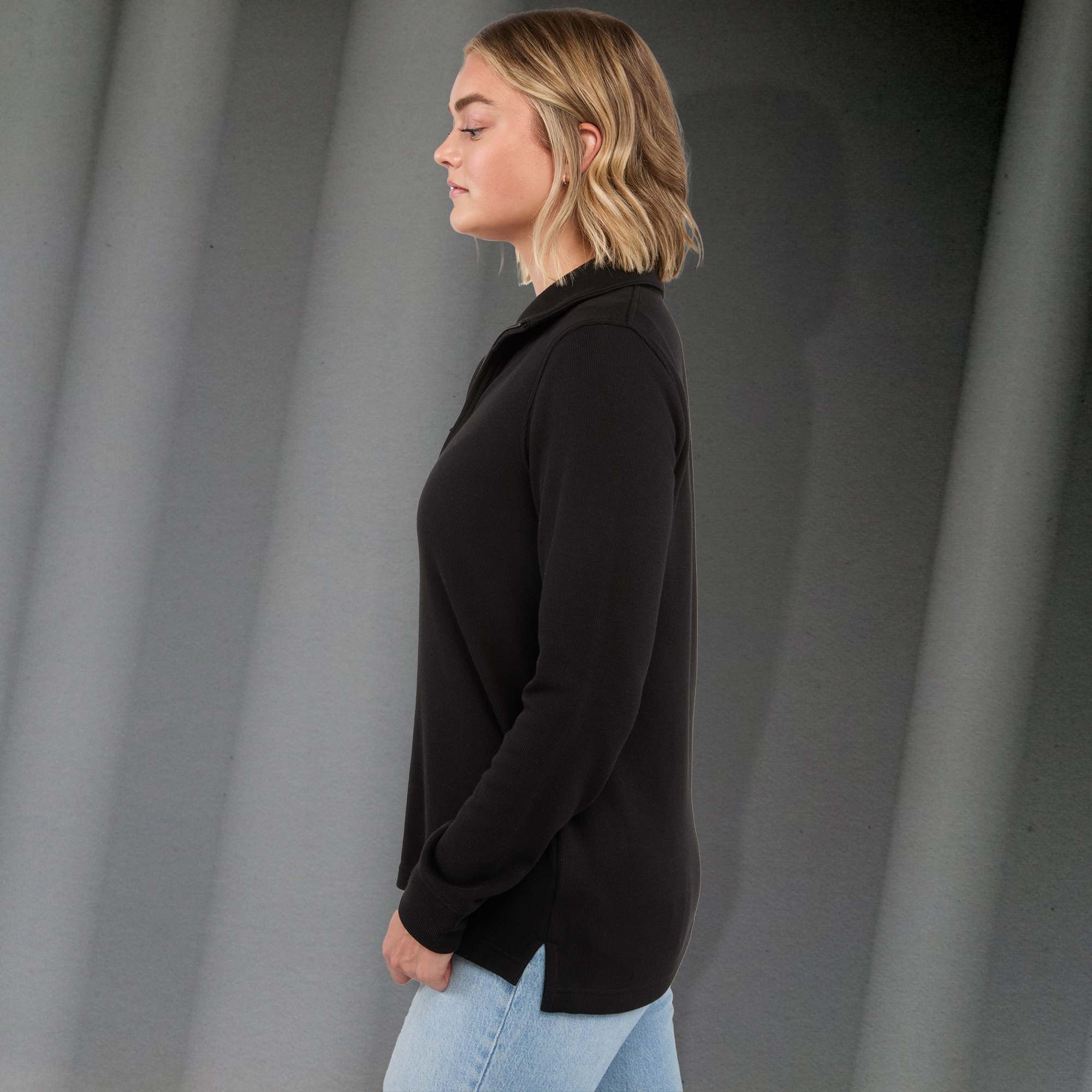 Picture of Women's HUDSON Eco Knit Half Zip Ribbed Sweater