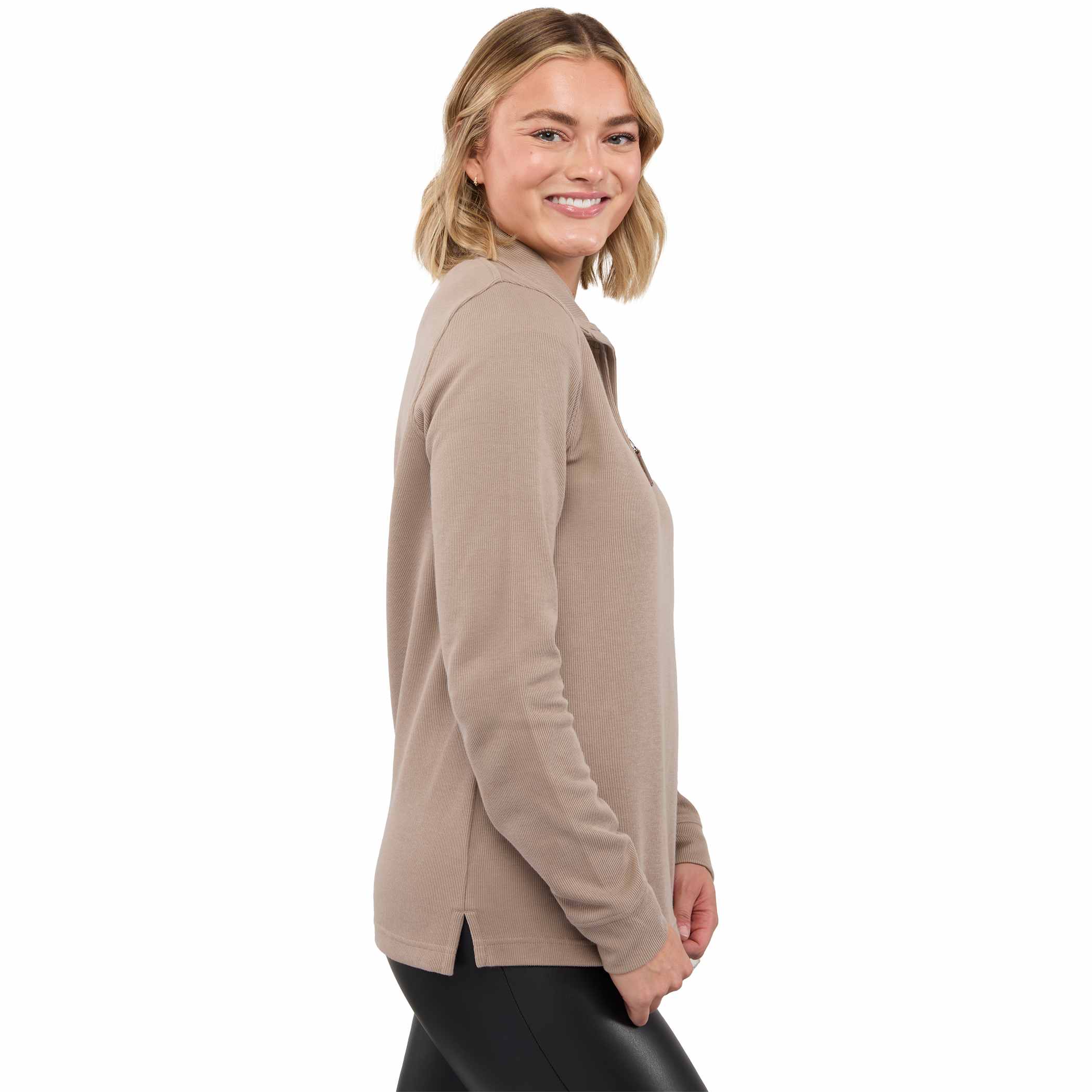 Picture of Women's HUDSON Eco Knit Half Zip Ribbed Sweater