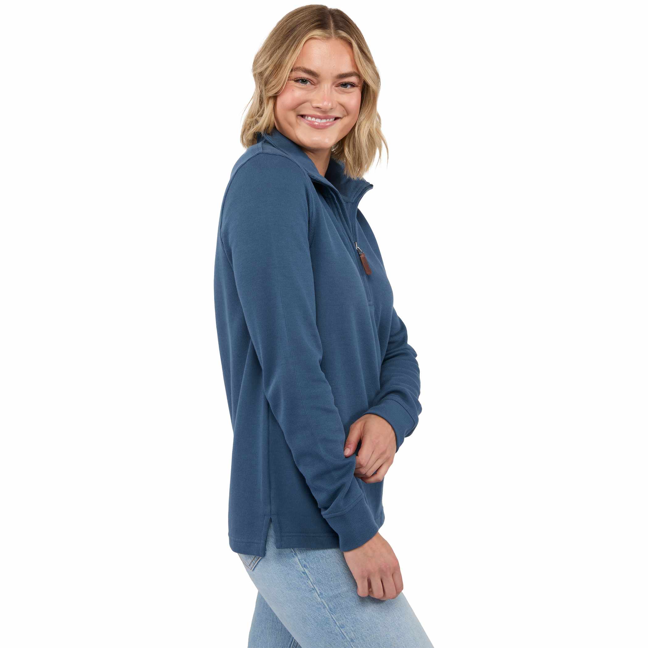 Picture of Women's HUDSON Eco Knit Half Zip Ribbed Sweater