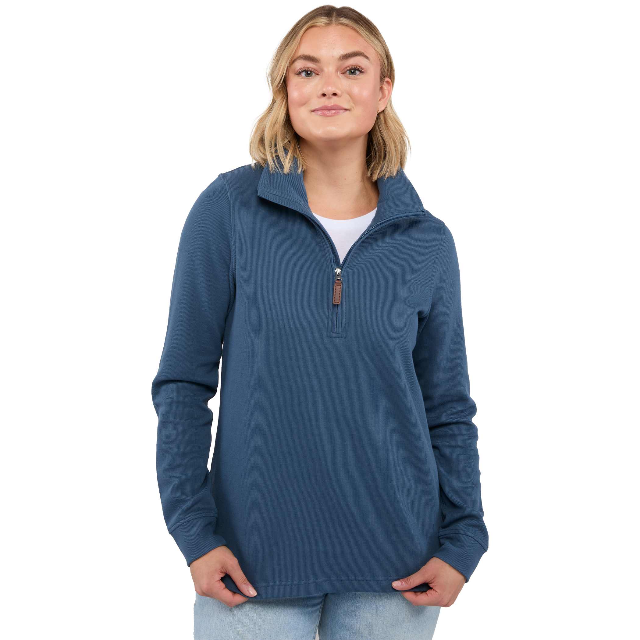 Picture of Women's HUDSON Eco Knit Half Zip Ribbed Sweater