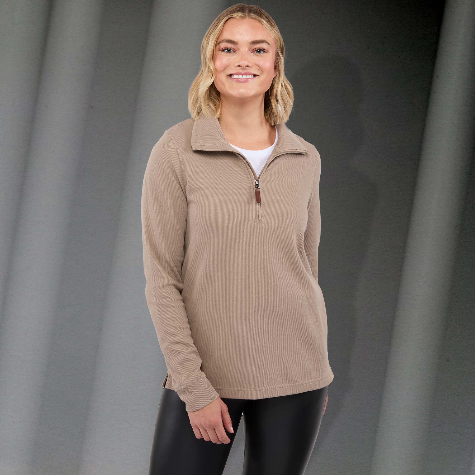 Picture of Women's HUDSON Eco Knit Half Zip Ribbed Sweater