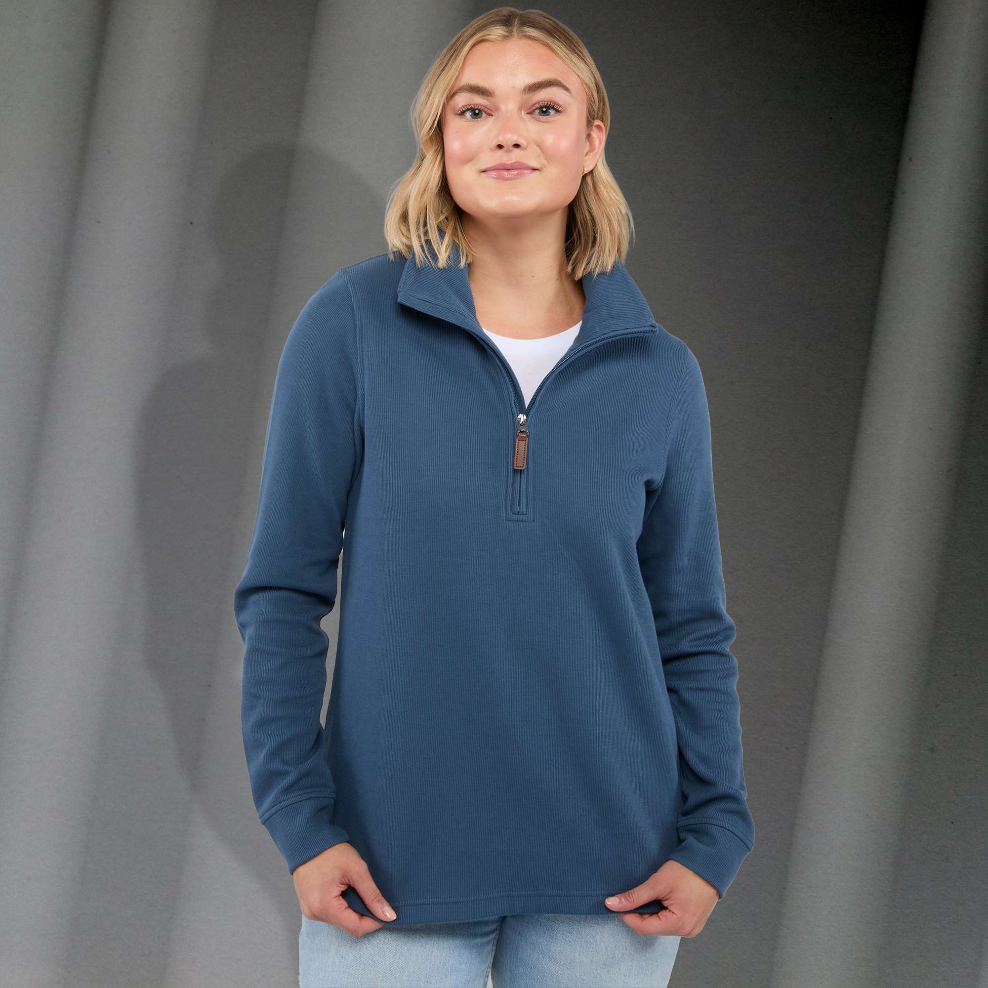 Picture of Women's HUDSON Eco Knit Half Zip Ribbed Sweater
