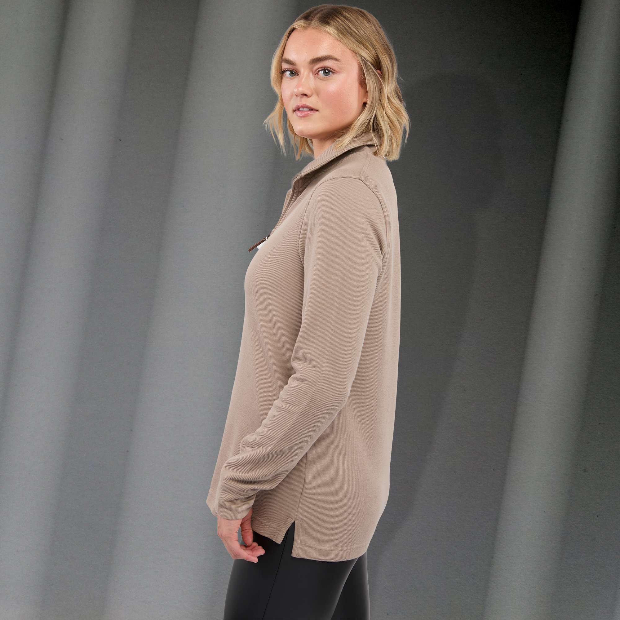 Picture of Women's HUDSON Eco Knit Half Zip Ribbed Sweater