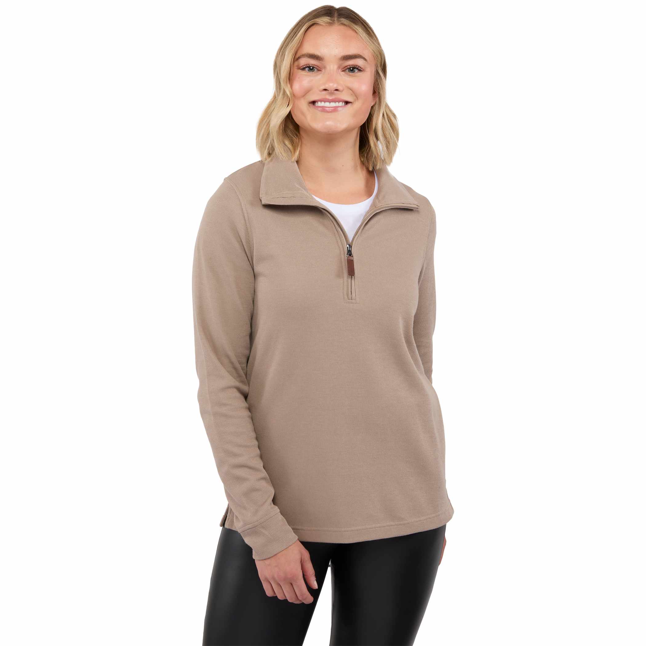 Picture of Women's HUDSON Eco Knit Half Zip Ribbed Sweater