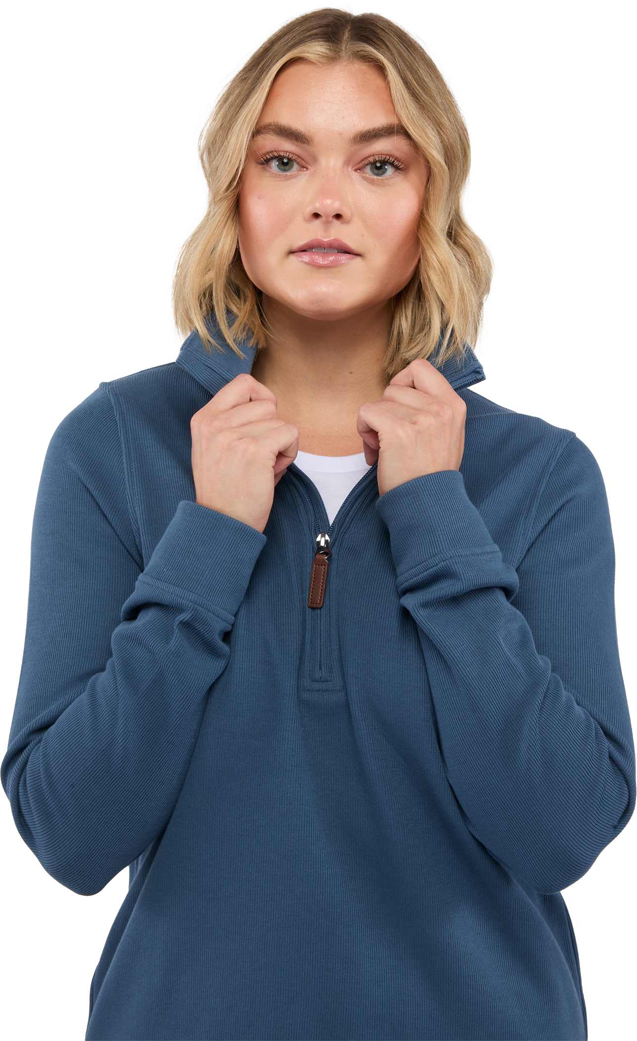 Picture of Women's HUDSON Eco Knit Half Zip Ribbed Sweater
