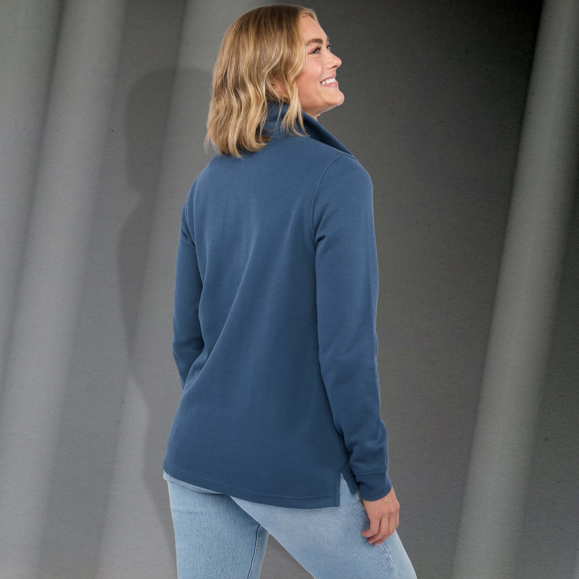 Picture of Women's HUDSON Eco Knit Half Zip Ribbed Sweater
