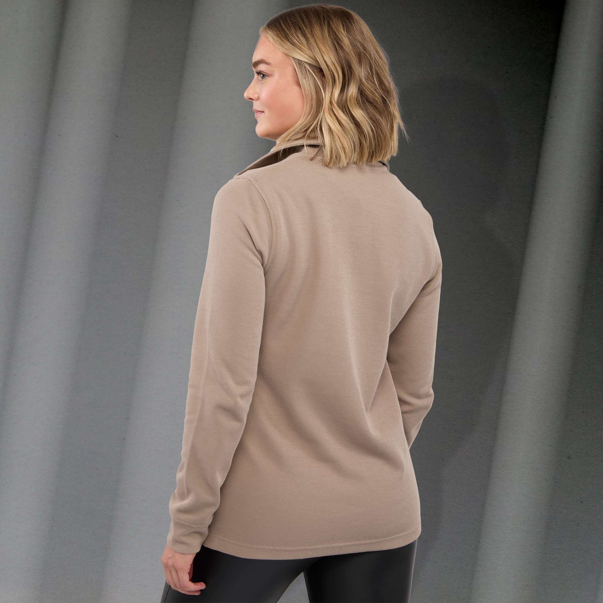 Picture of Women's HUDSON Eco Knit Half Zip Ribbed Sweater