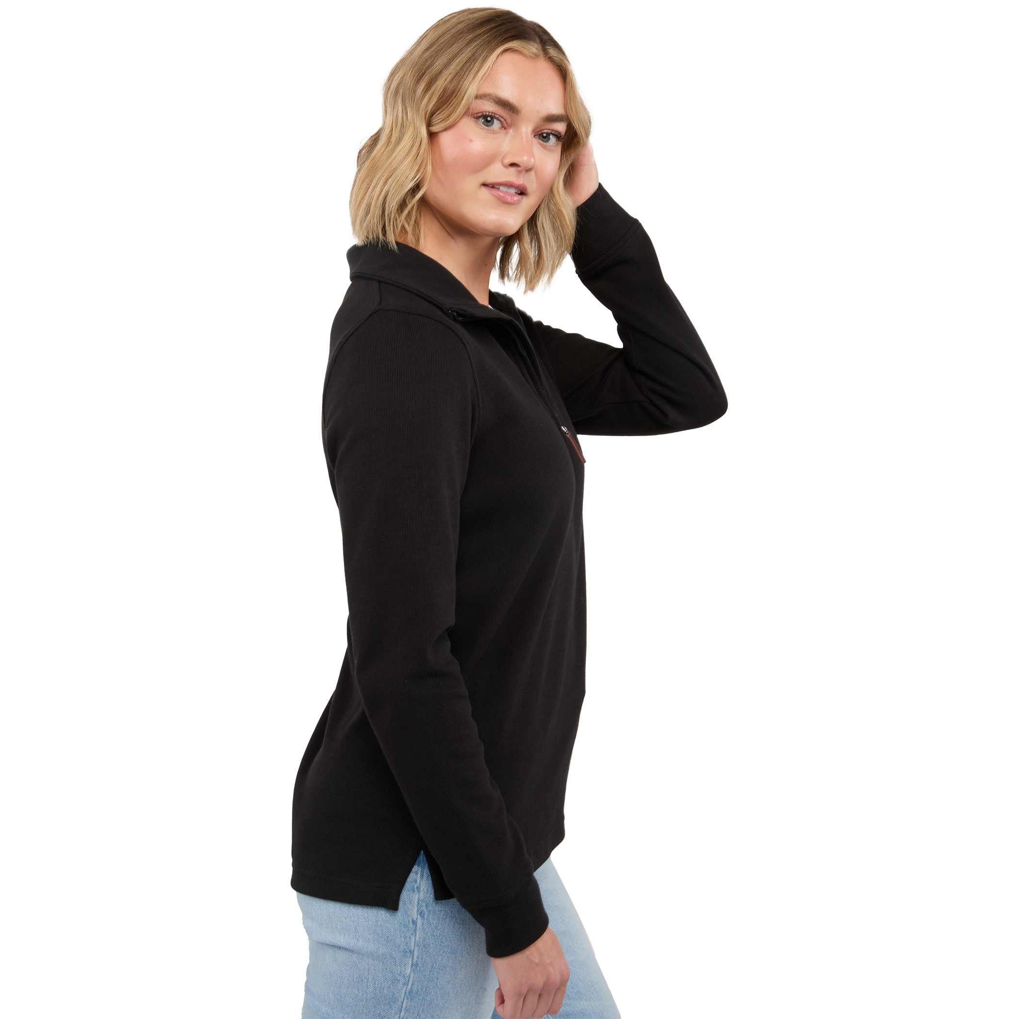 Picture of Women's HUDSON Eco Knit Half Zip Ribbed Sweater