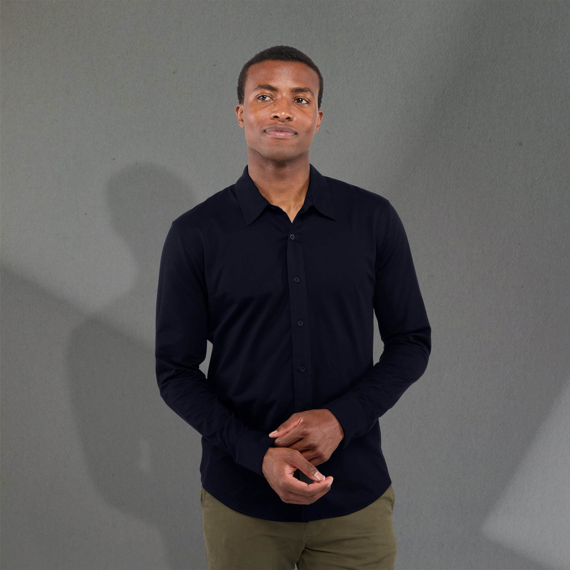 Picture of Men's TATRA Eco Knit Long Sleeve Button Up Shirt