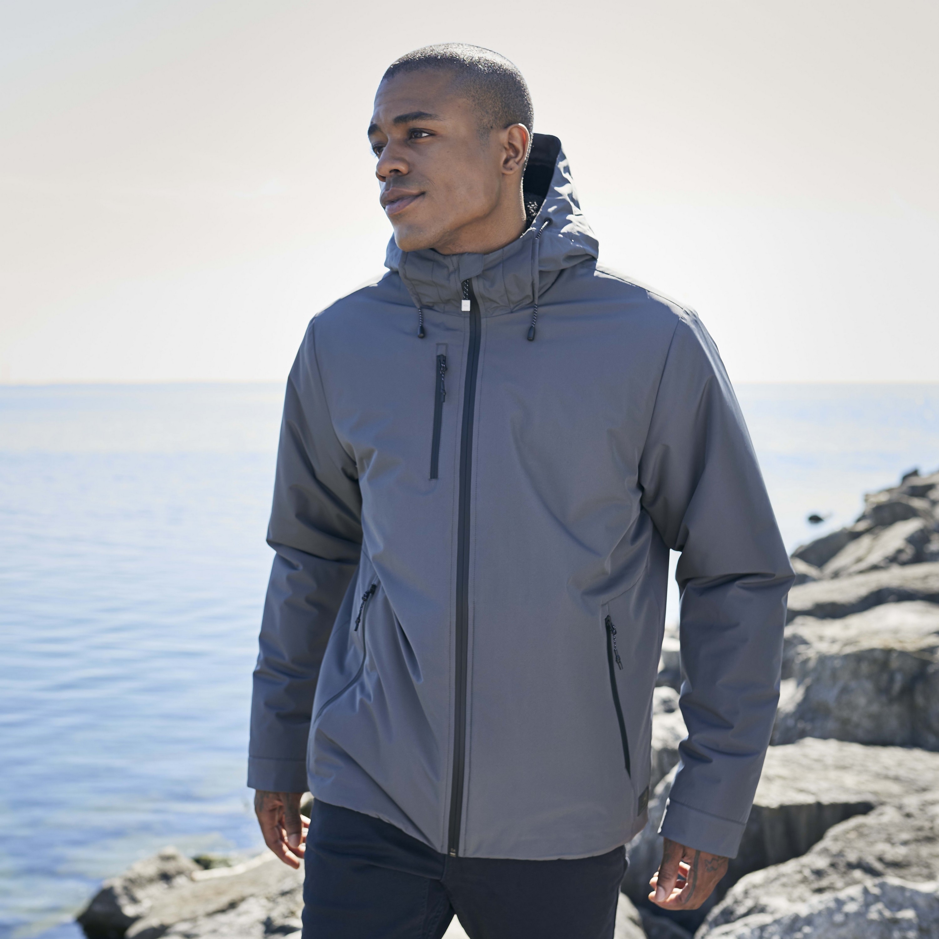 Picture of Men's Roots73 ROCKGLEN Eco Waterproof Insulated Sherpa Fleece Lined Jacket with Hood