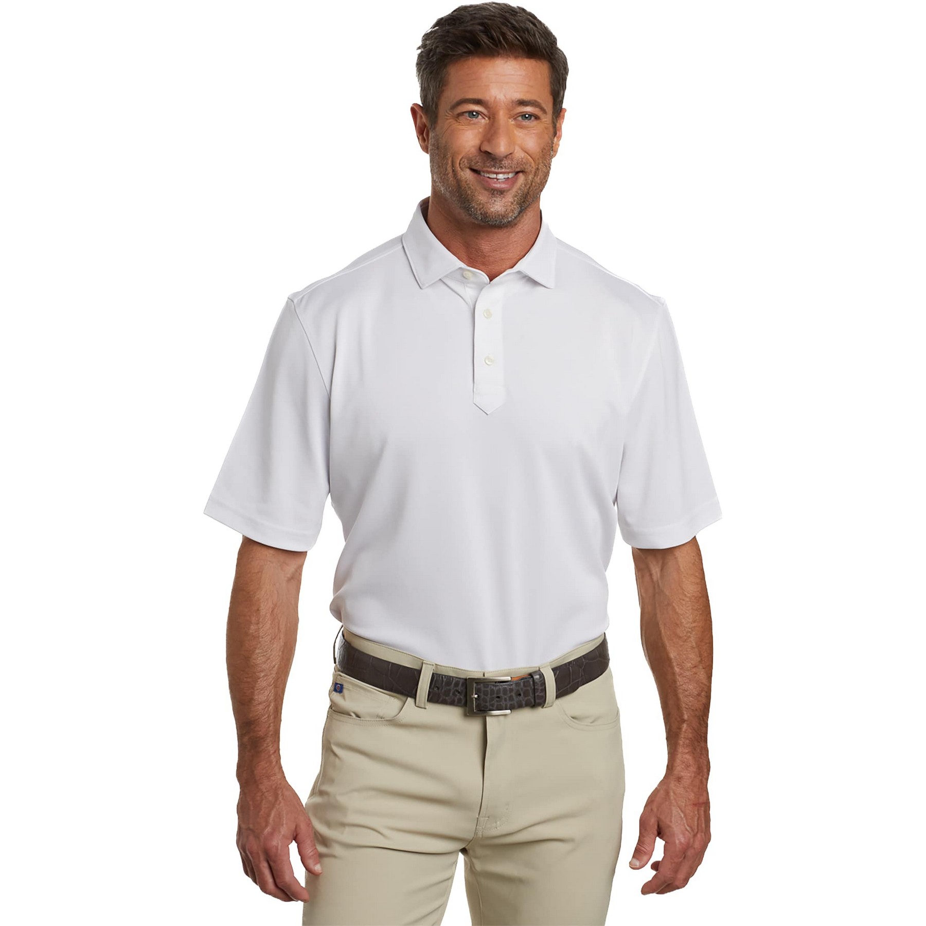 Picture of Men's STITCHr Solid Short Sleeve Pique Polo