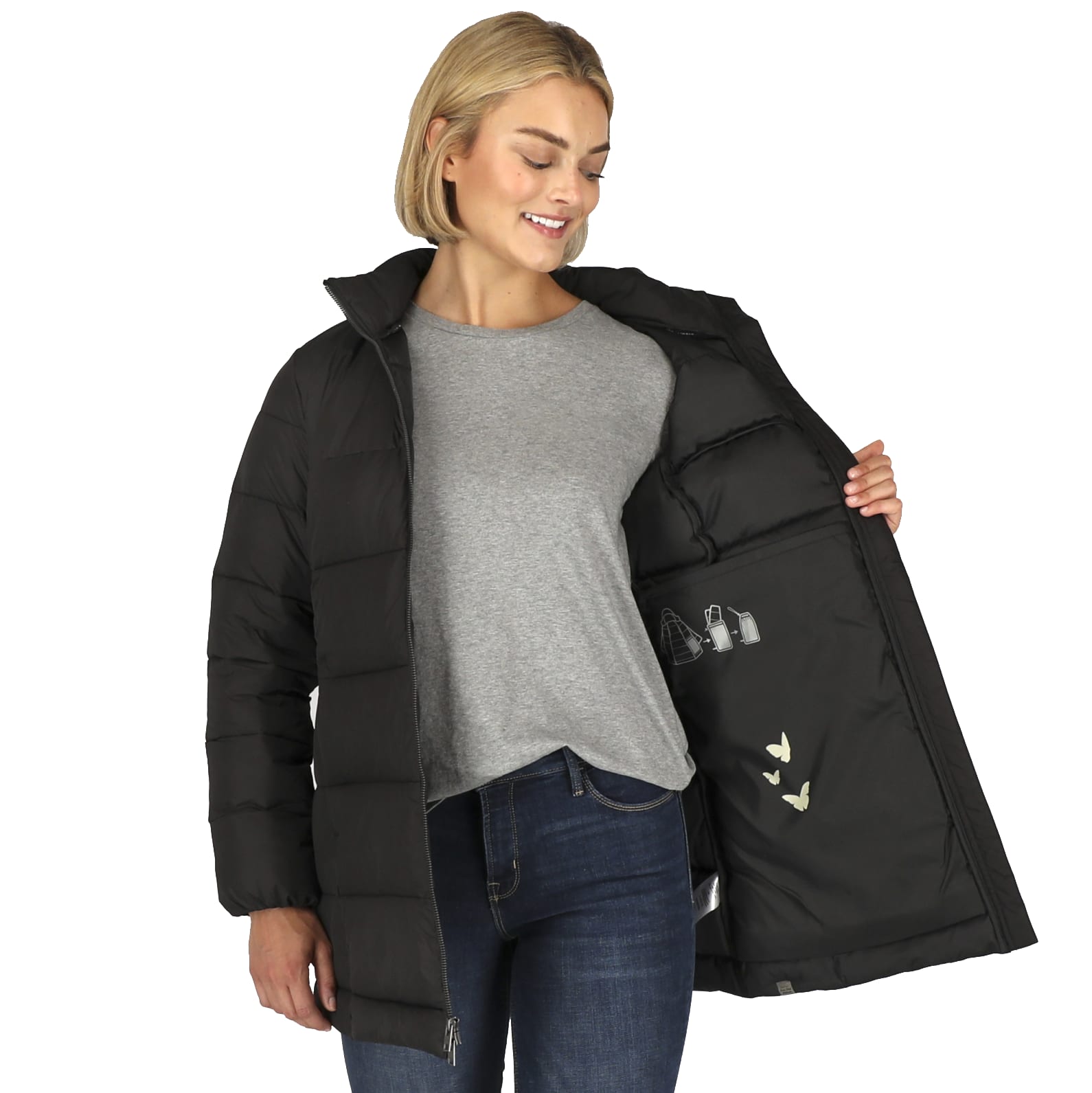 Picture of Womens GENEVA Eco Long Packable Insulated Jacket