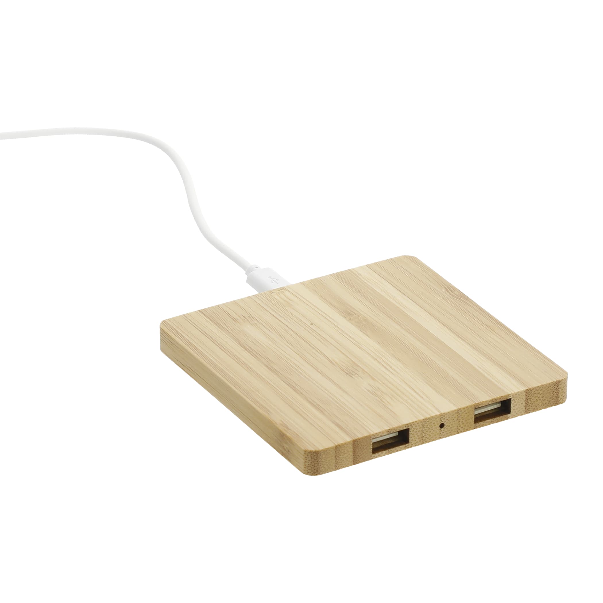 Picture of FSC® 100% Bamboo Wireless Charging Pad with Dual Outputs