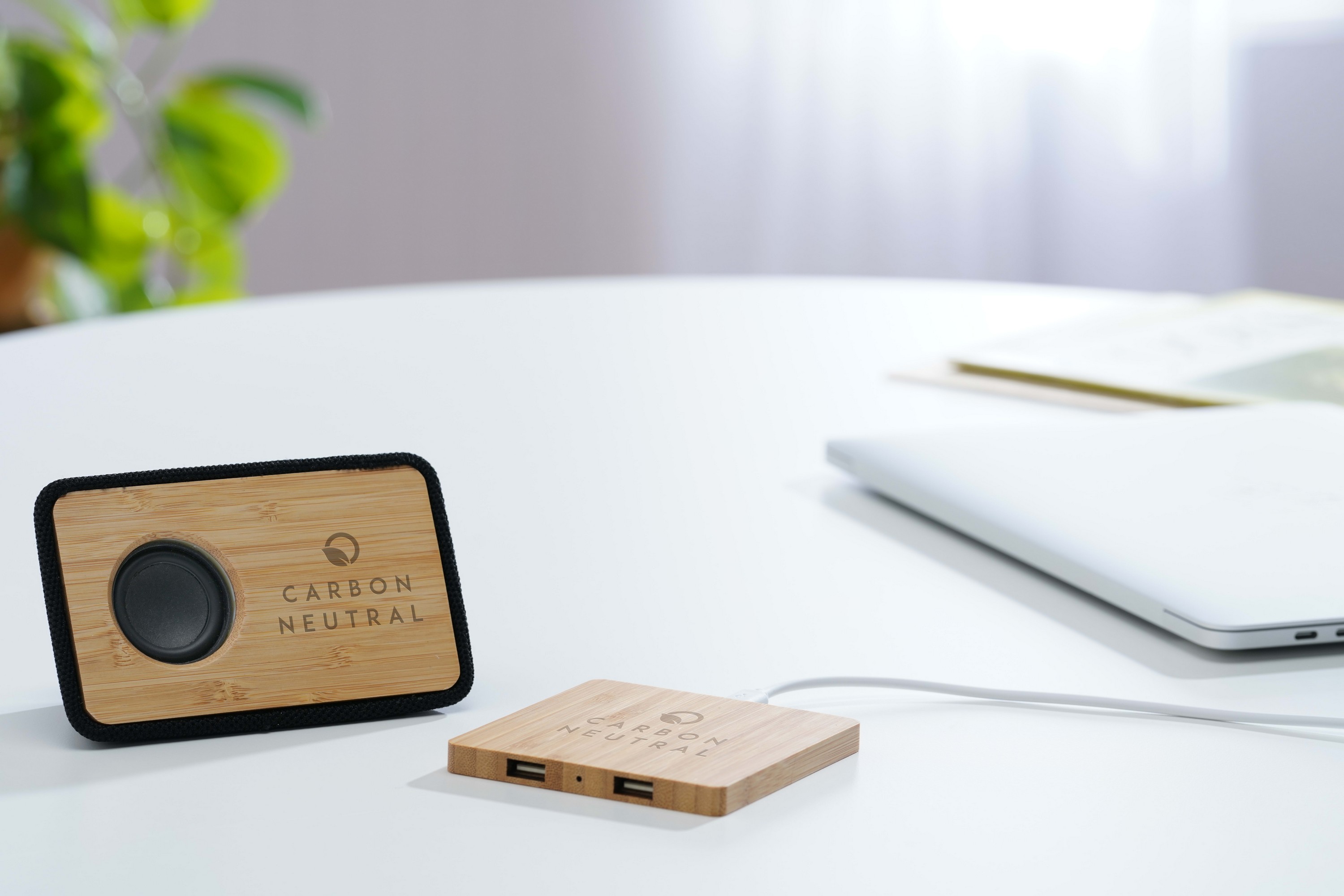 Picture of FSC® 100% Bamboo Wireless Charging Pad with Dual Outputs