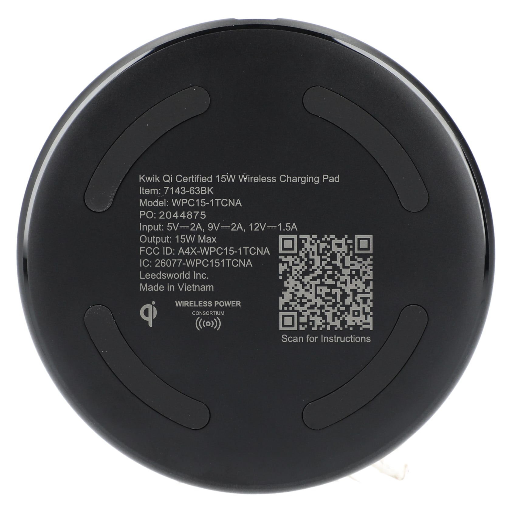 Picture of Kwik Qi Certified 15W Wireless Charging Pad