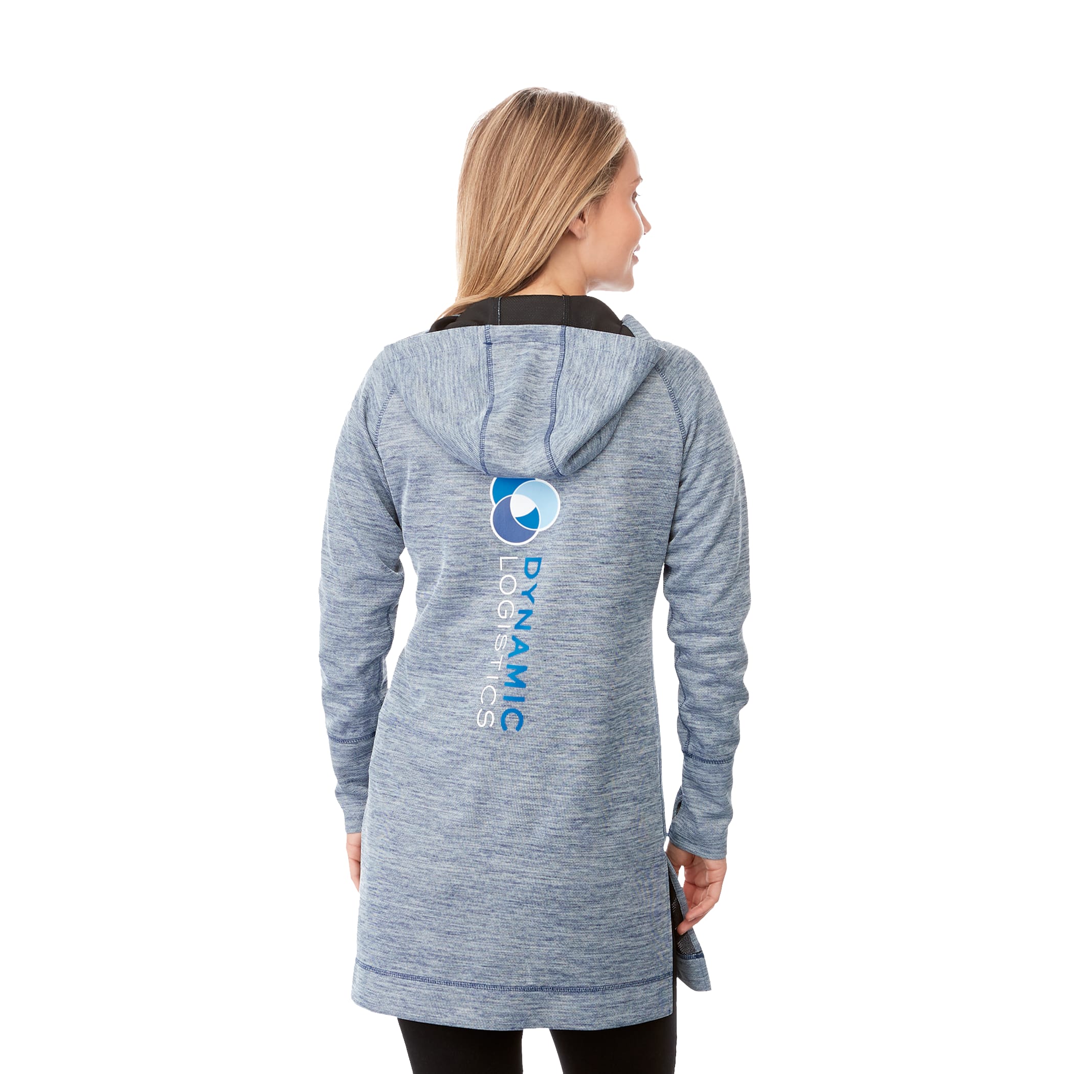 Picture of Women's ODELL Performance Knit Tunic Length Full Zip Hoodie with Thumb Holes
