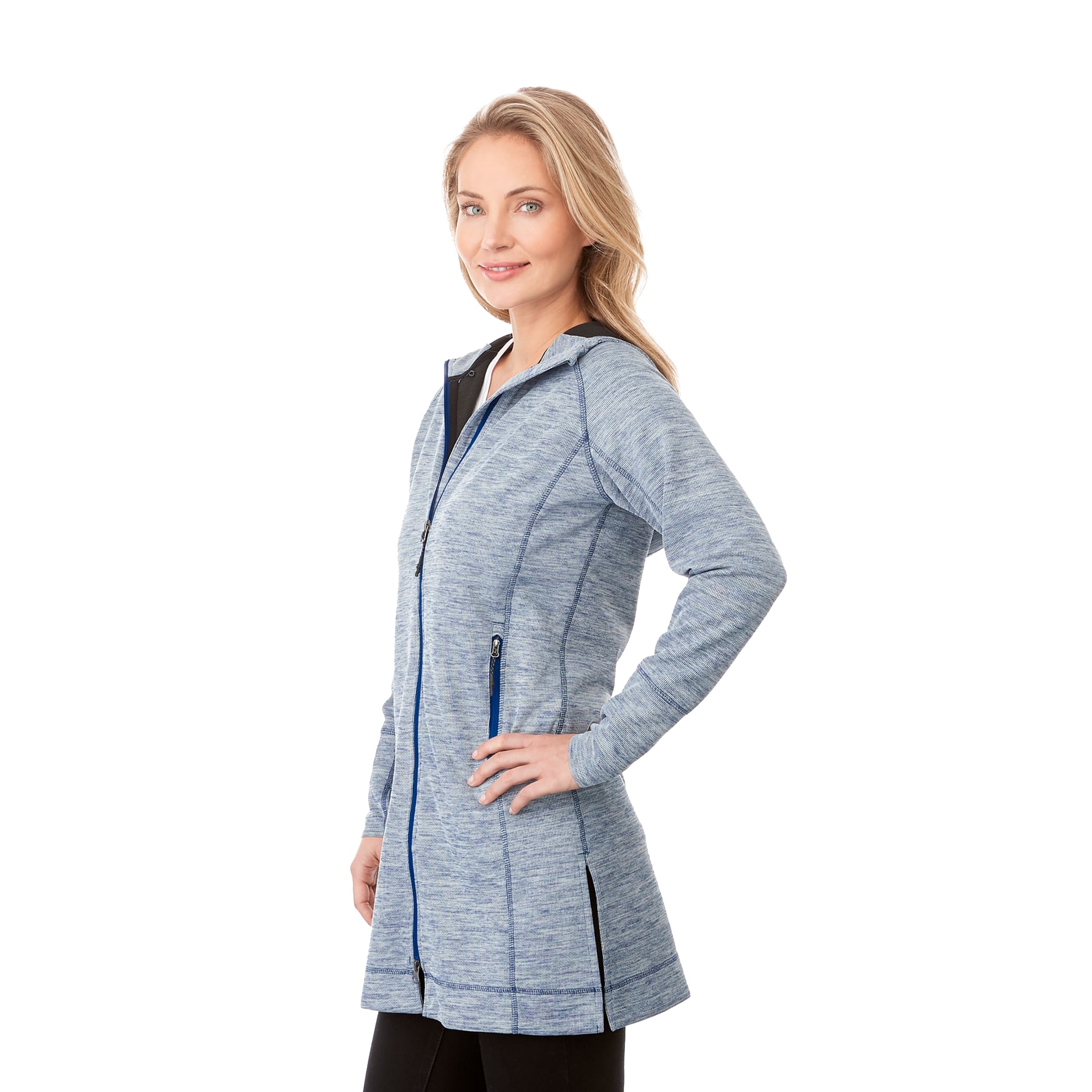 Picture of Women's ODELL Performance Knit Tunic Length Full Zip Hoodie with Thumb Holes