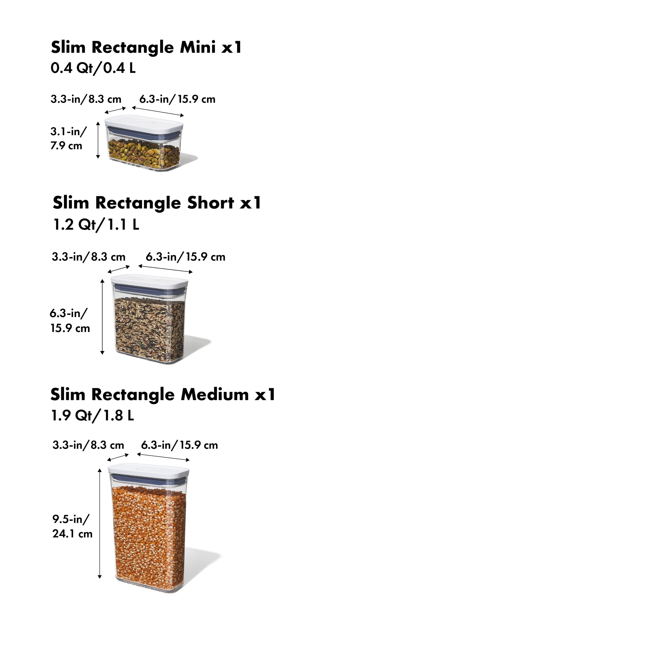 Picture of OXO 3-piece Slim POP Container Set