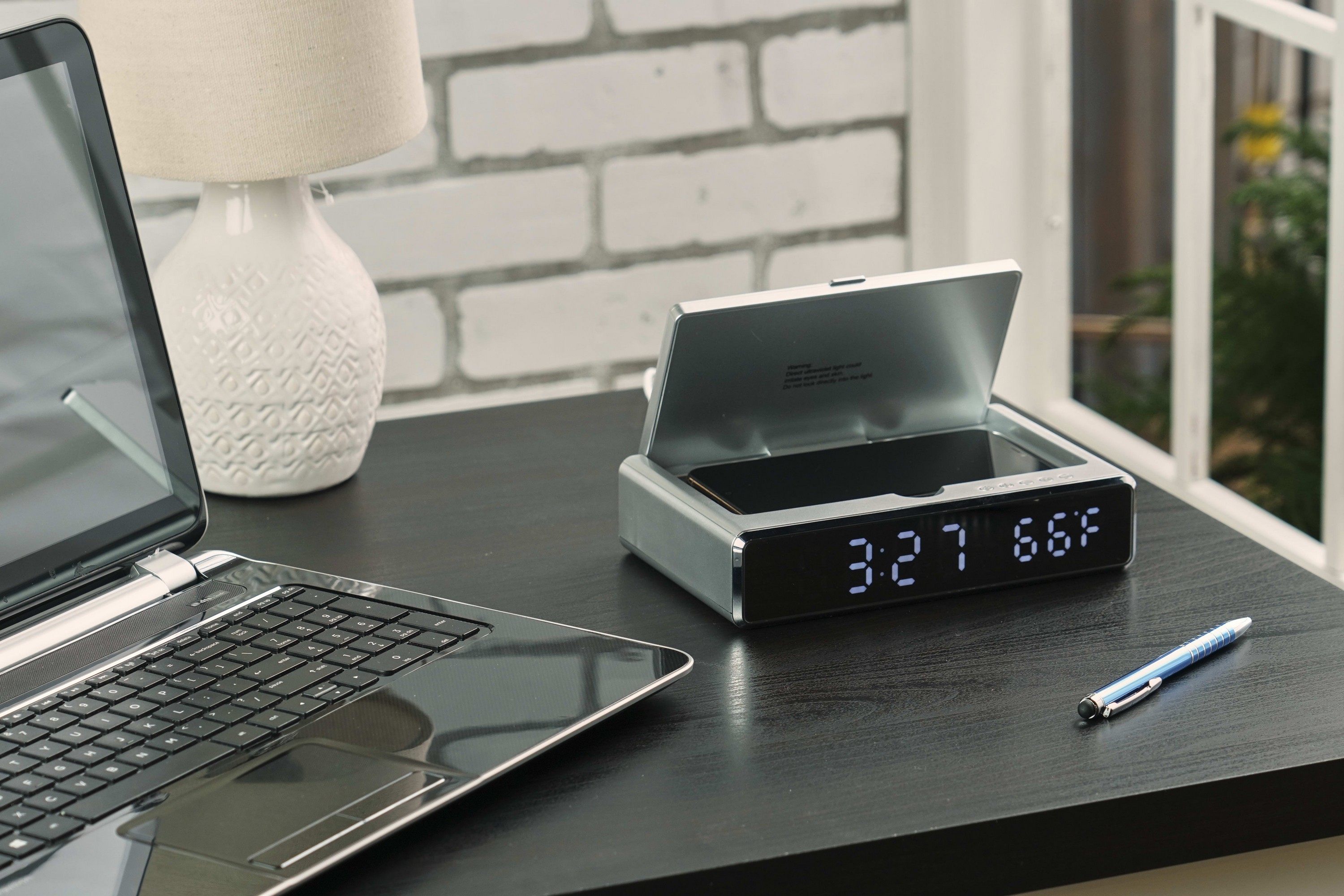 Picture of UV Sanitizer Desk Clock with Wireless Charging