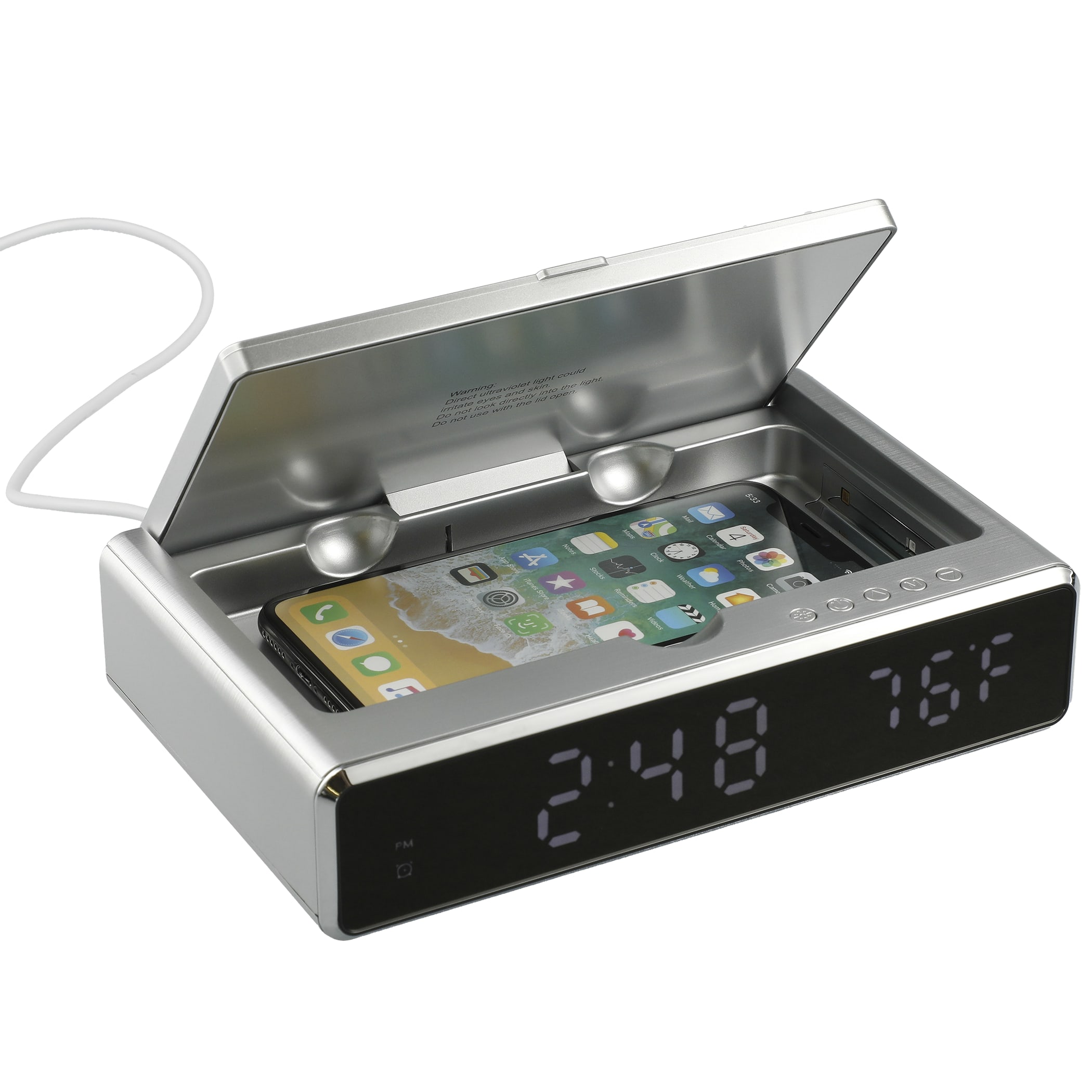 Picture of UV Sanitizer Desk Clock with Wireless Charging