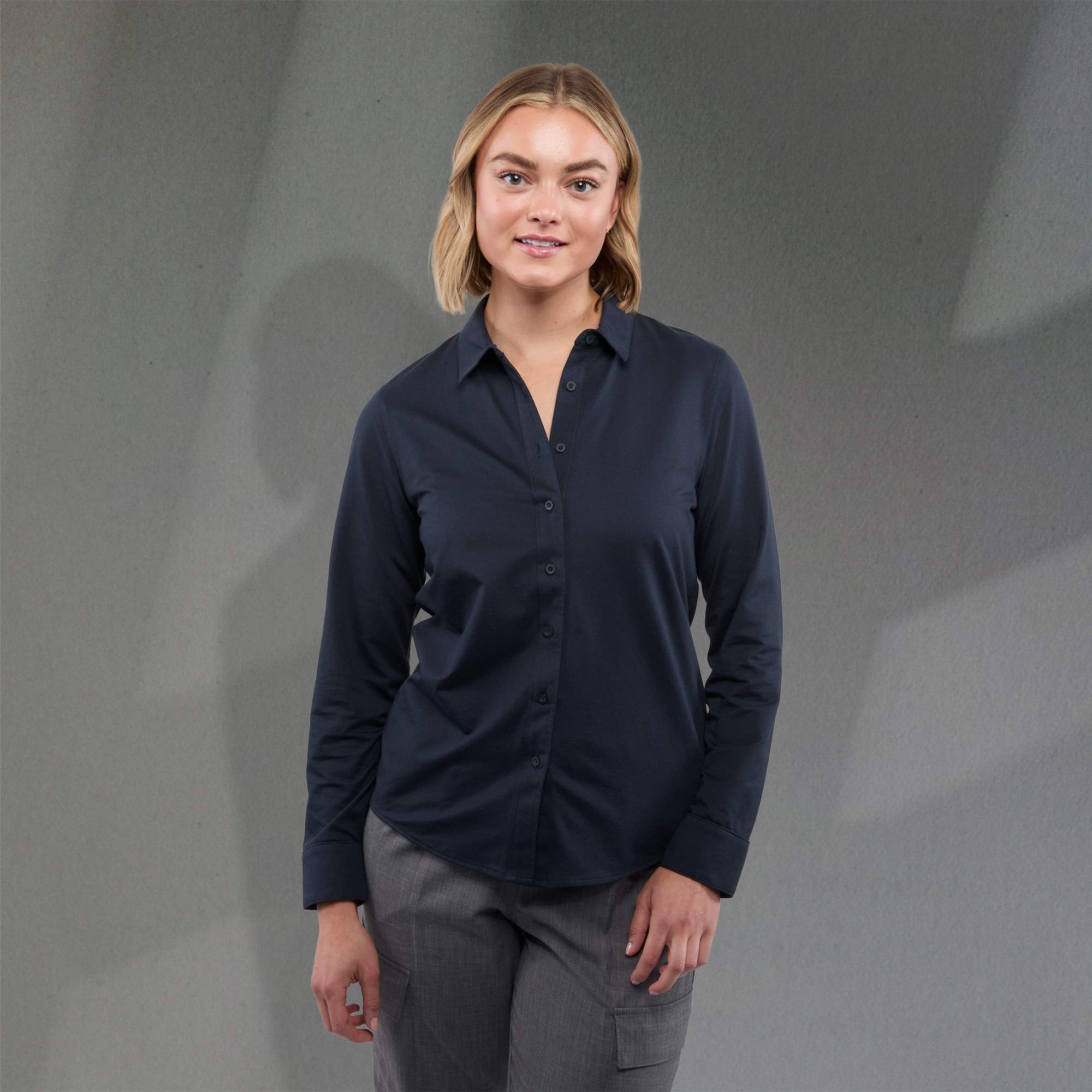 Picture of Women's TATRA Eco Knit Long Sleeve Button Up Shirt