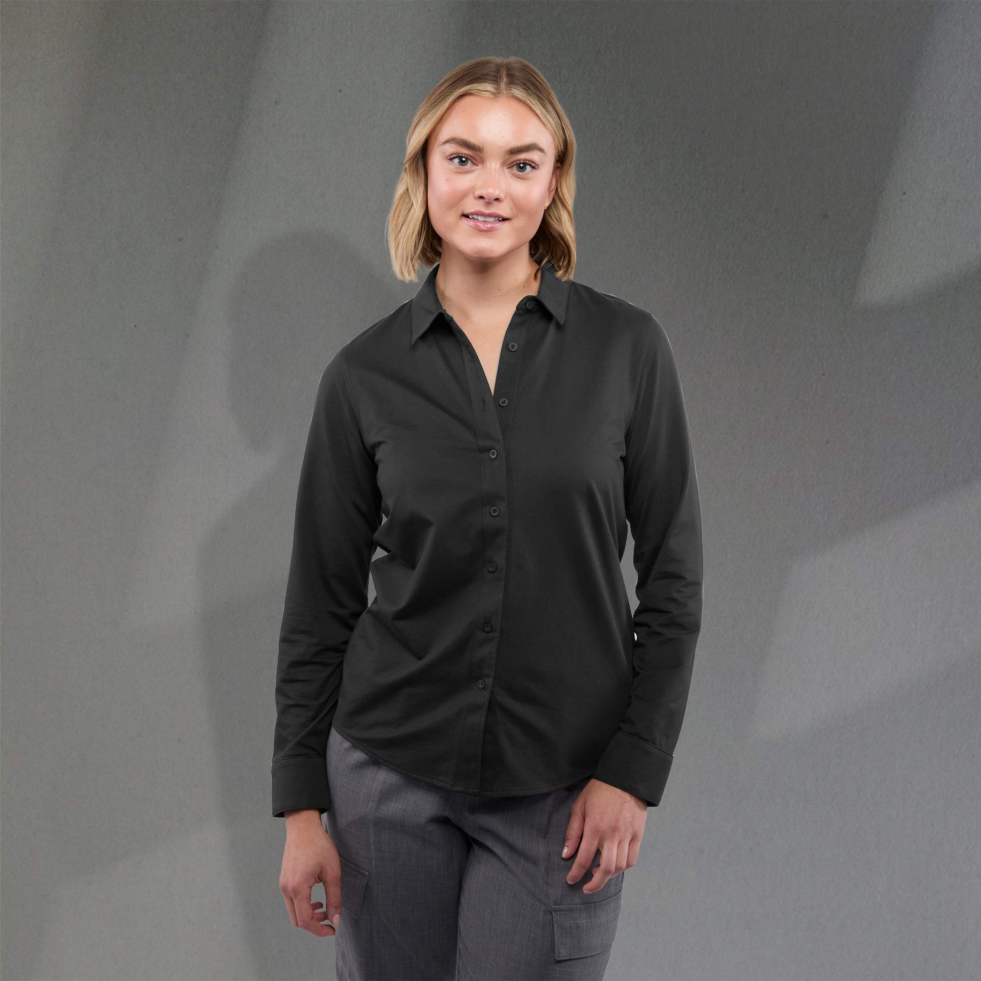 Picture of Women's TATRA Eco Knit Long Sleeve Button Up Shirt