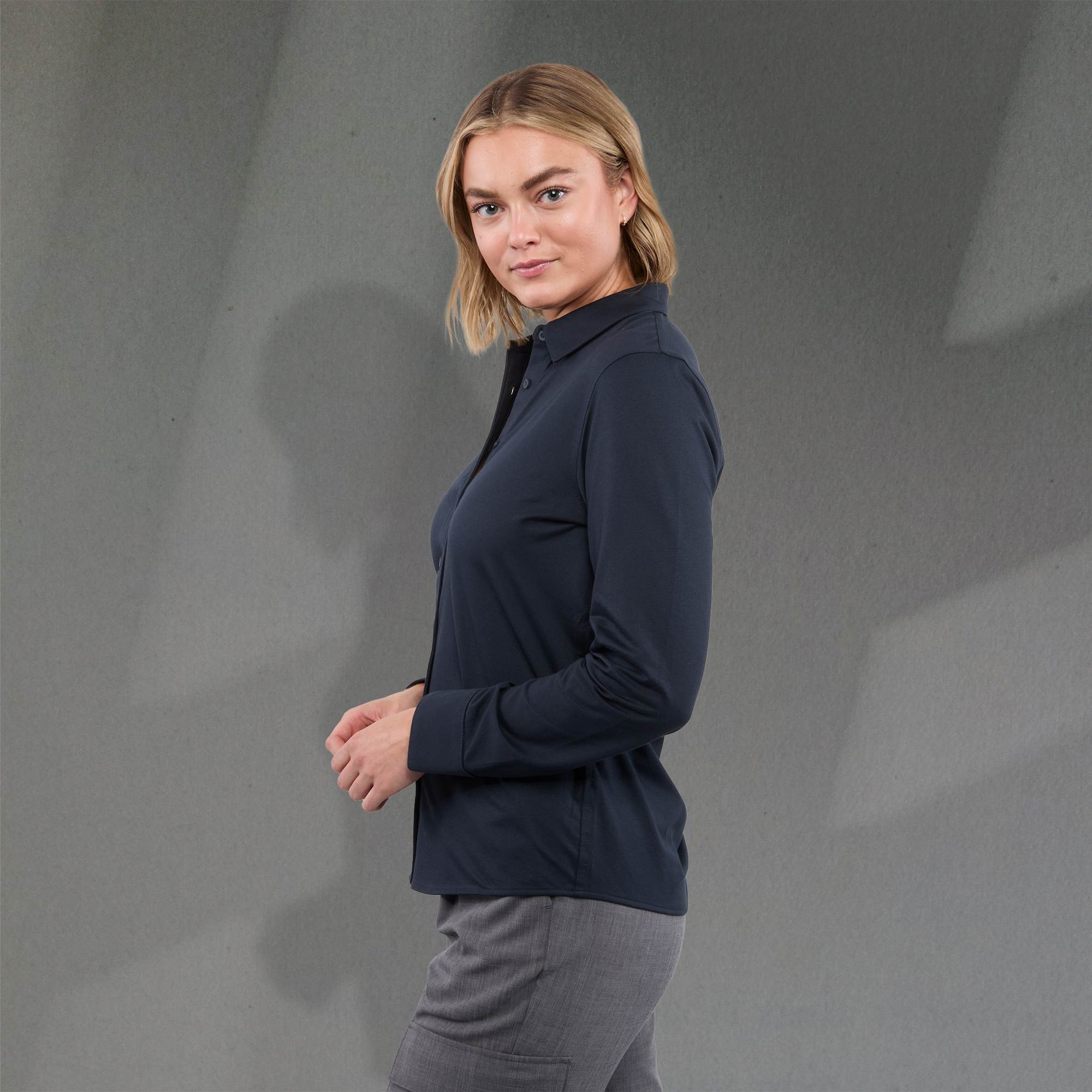 Picture of Women's TATRA Eco Knit Long Sleeve Button Up Shirt
