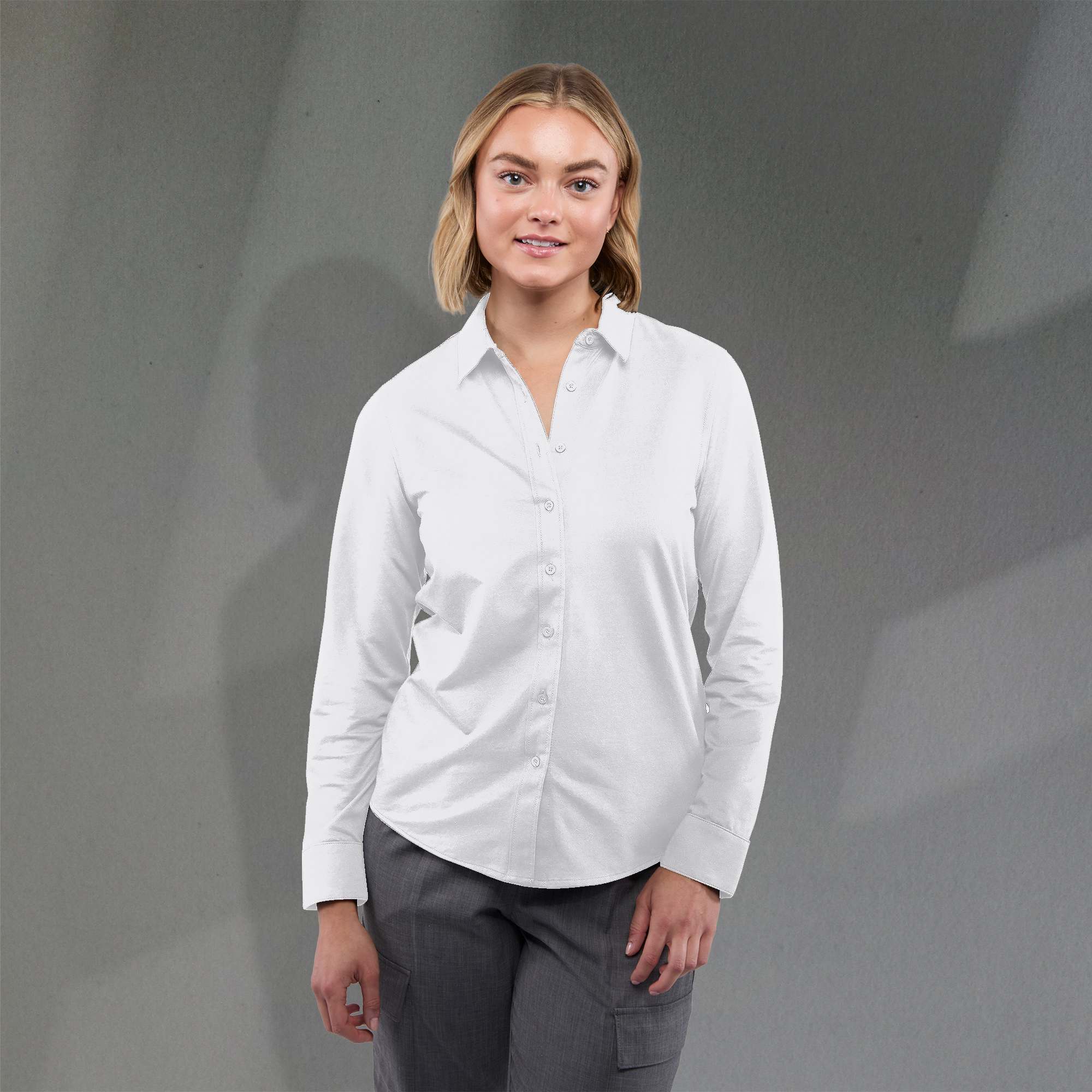 Picture of Women's TATRA Eco Knit Long Sleeve Button Up Shirt