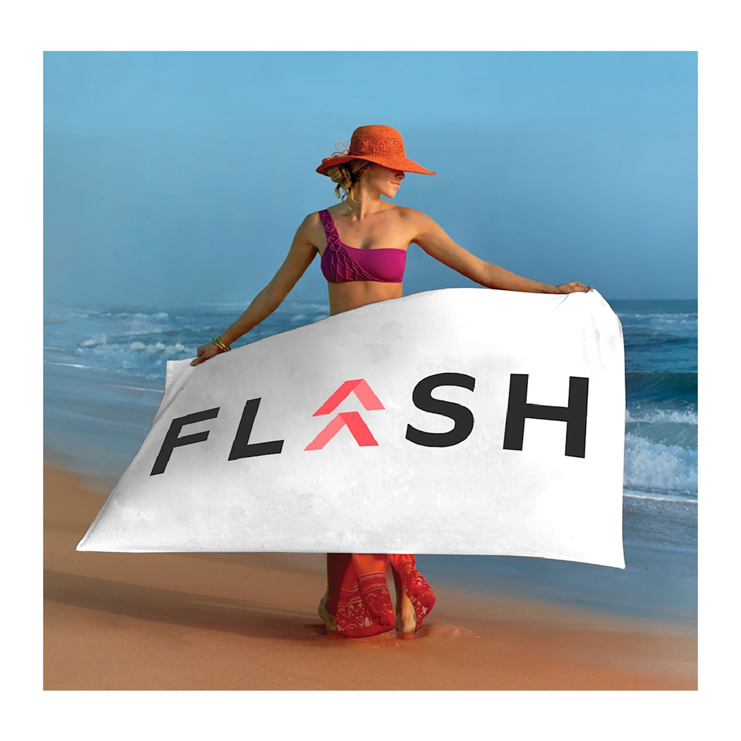 Picture of Towel Specialties Basic Weight White Beach Towel