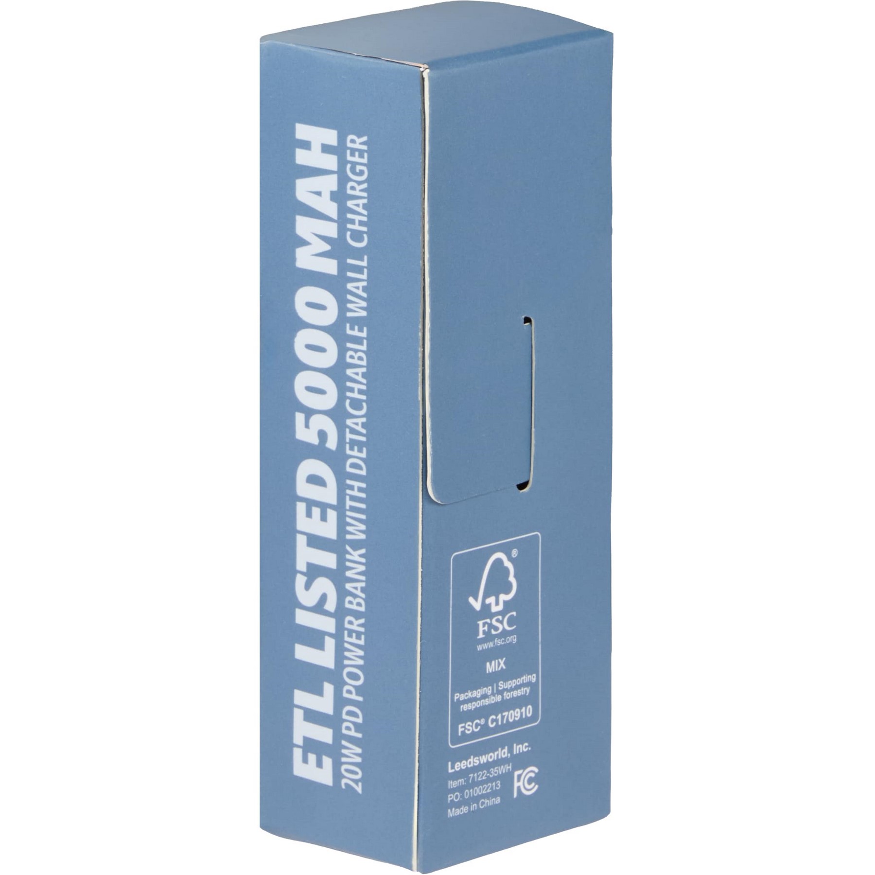 Picture of ETL Listed 5000 mAh 20W PD Power Bank with AC Plug