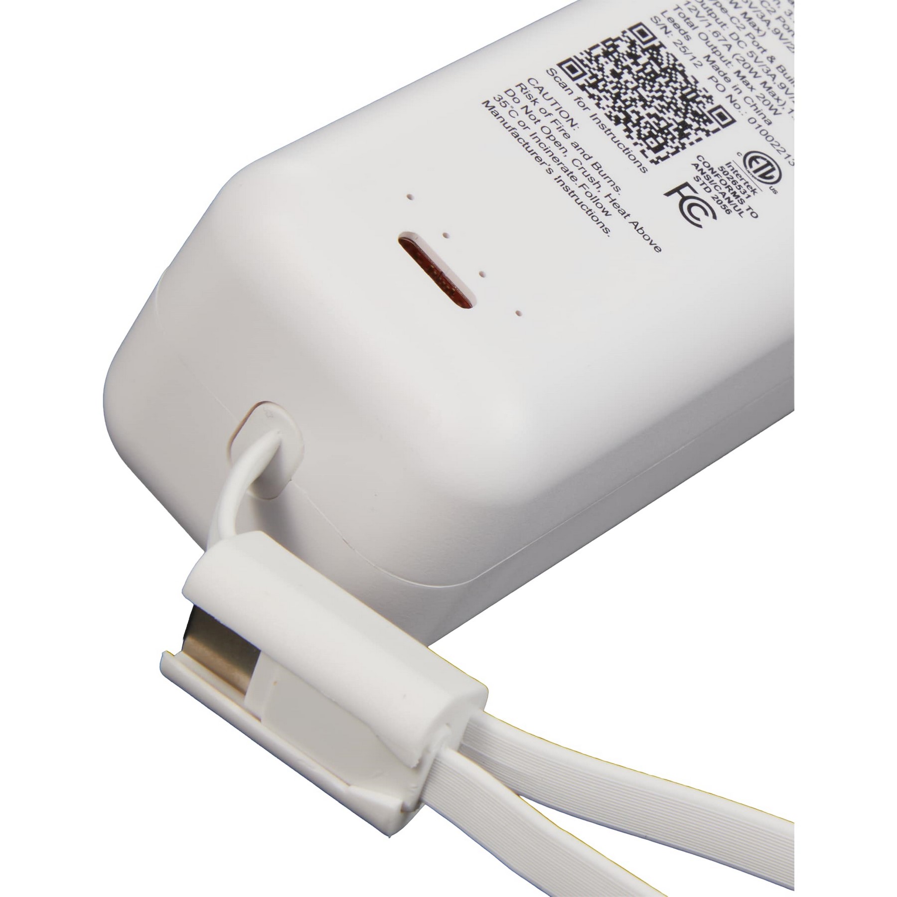 Picture of ETL Listed 5000 mAh 20W PD Power Bank with AC Plug