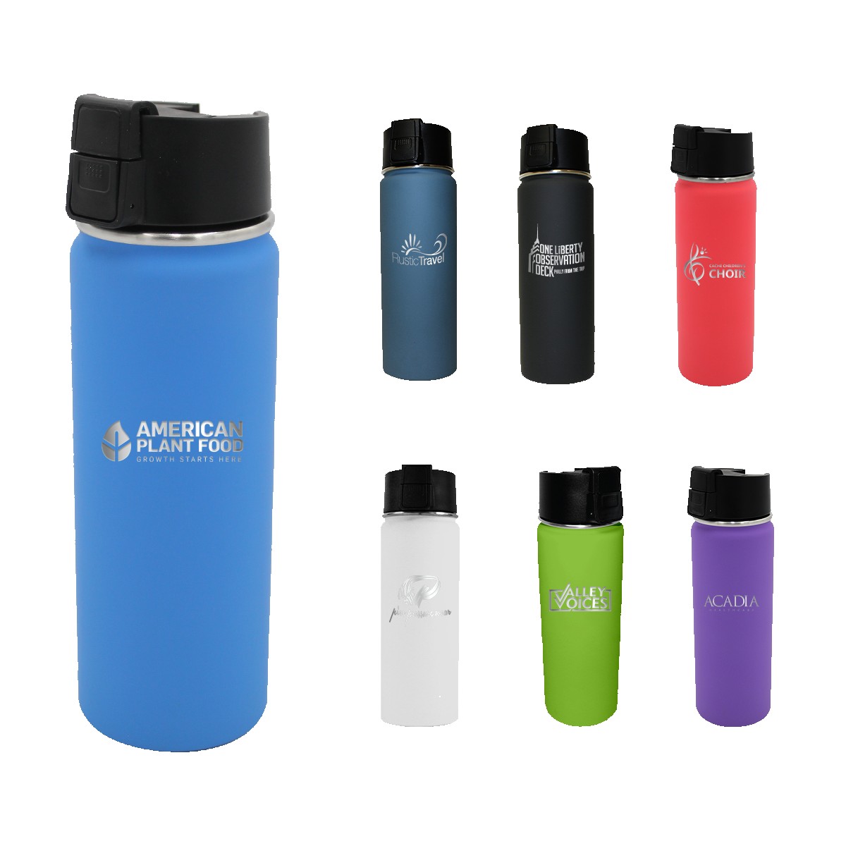 Picture of Halcyon® 20 Oz. Premium Sport Bottle w/Push Button Lid (Laser)