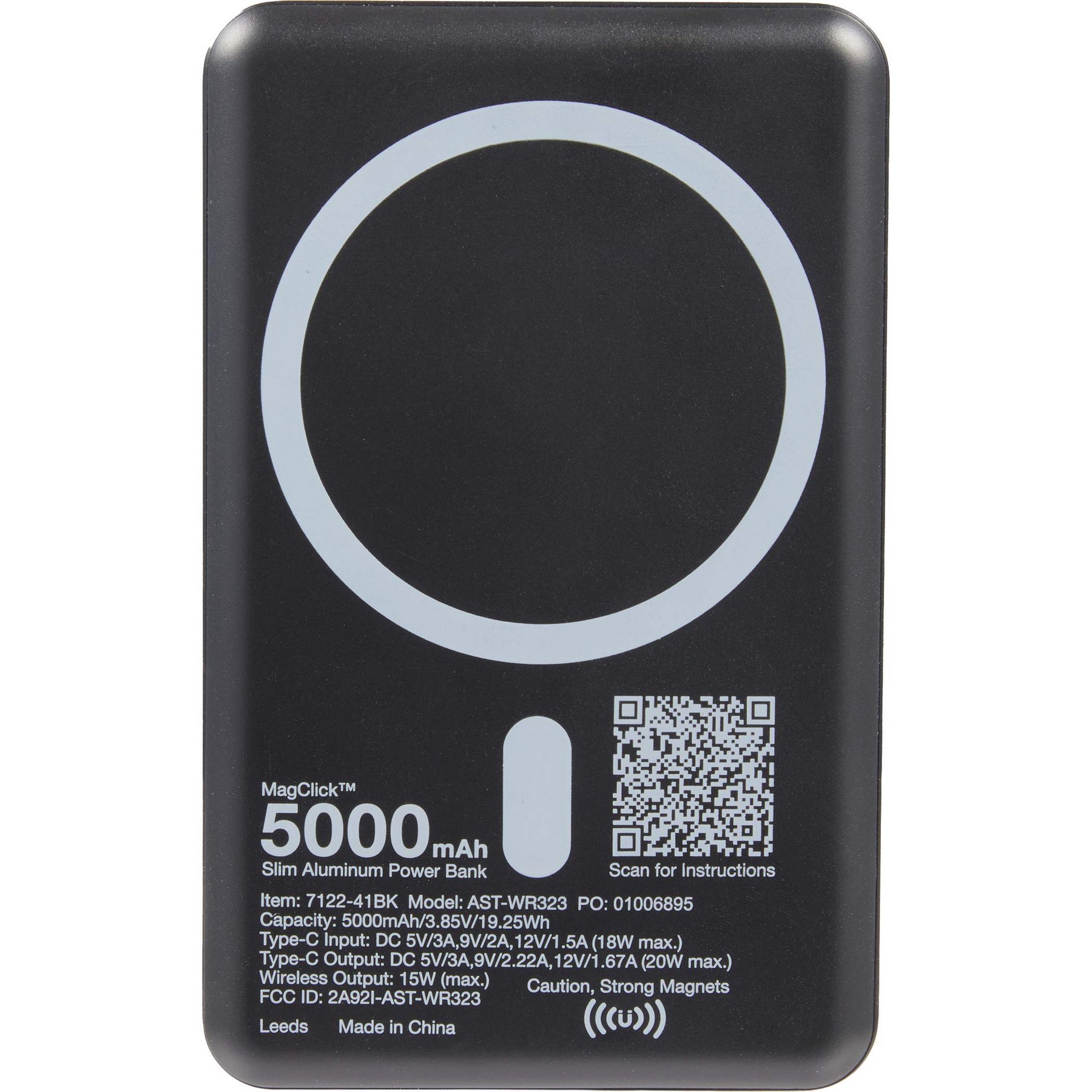 Picture of MagClick™ 5,000 mAh Slim Aluminum Power Bank